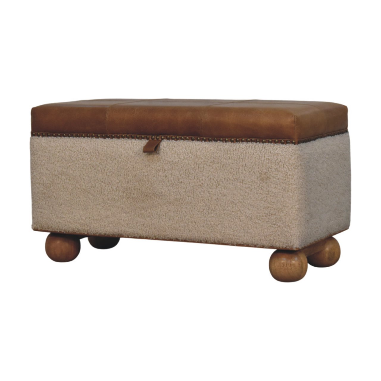 Boucle Lid- up Storage Ottoman - Image 3