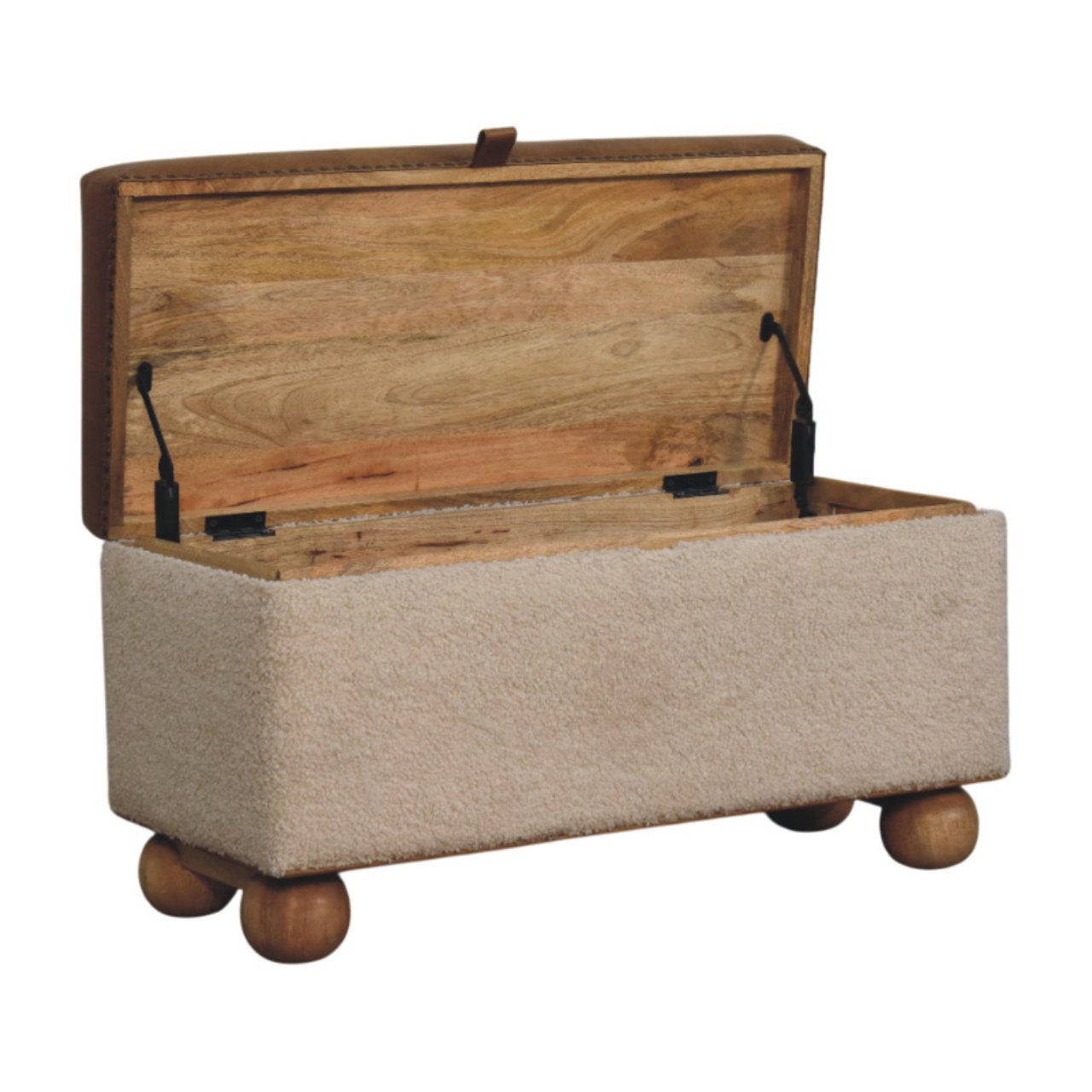 Boucle Lid- up Storage Ottoman - Image 6