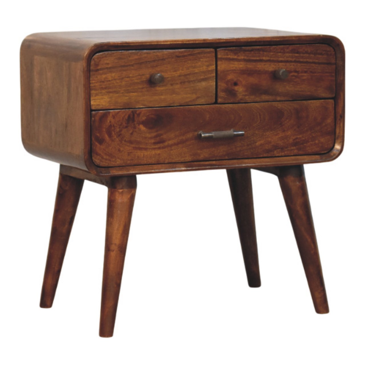 Avora 3-Drawer Chestnut Nightstand - Image 2