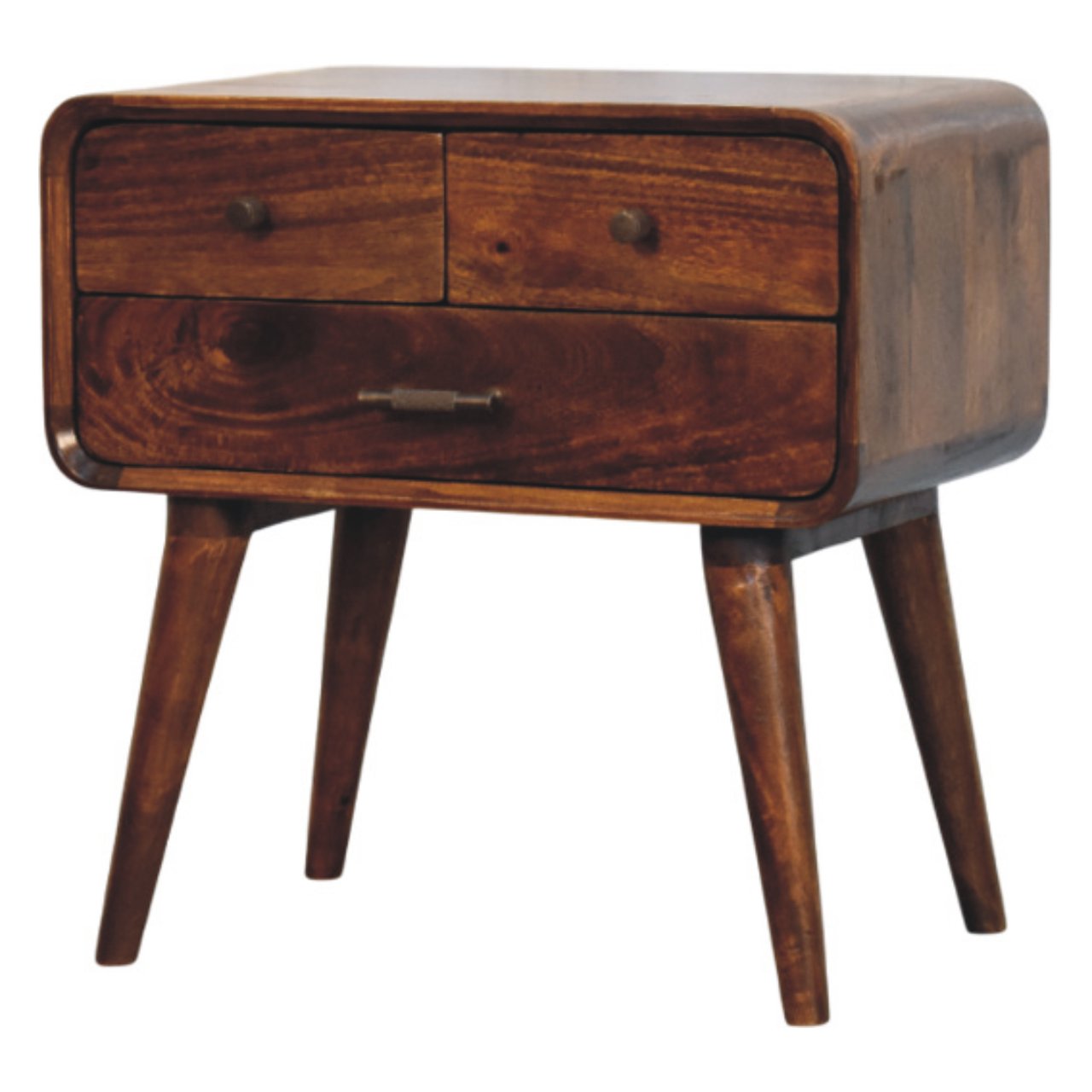 Avora 3-Drawer Chestnut Nightstand - Image 3