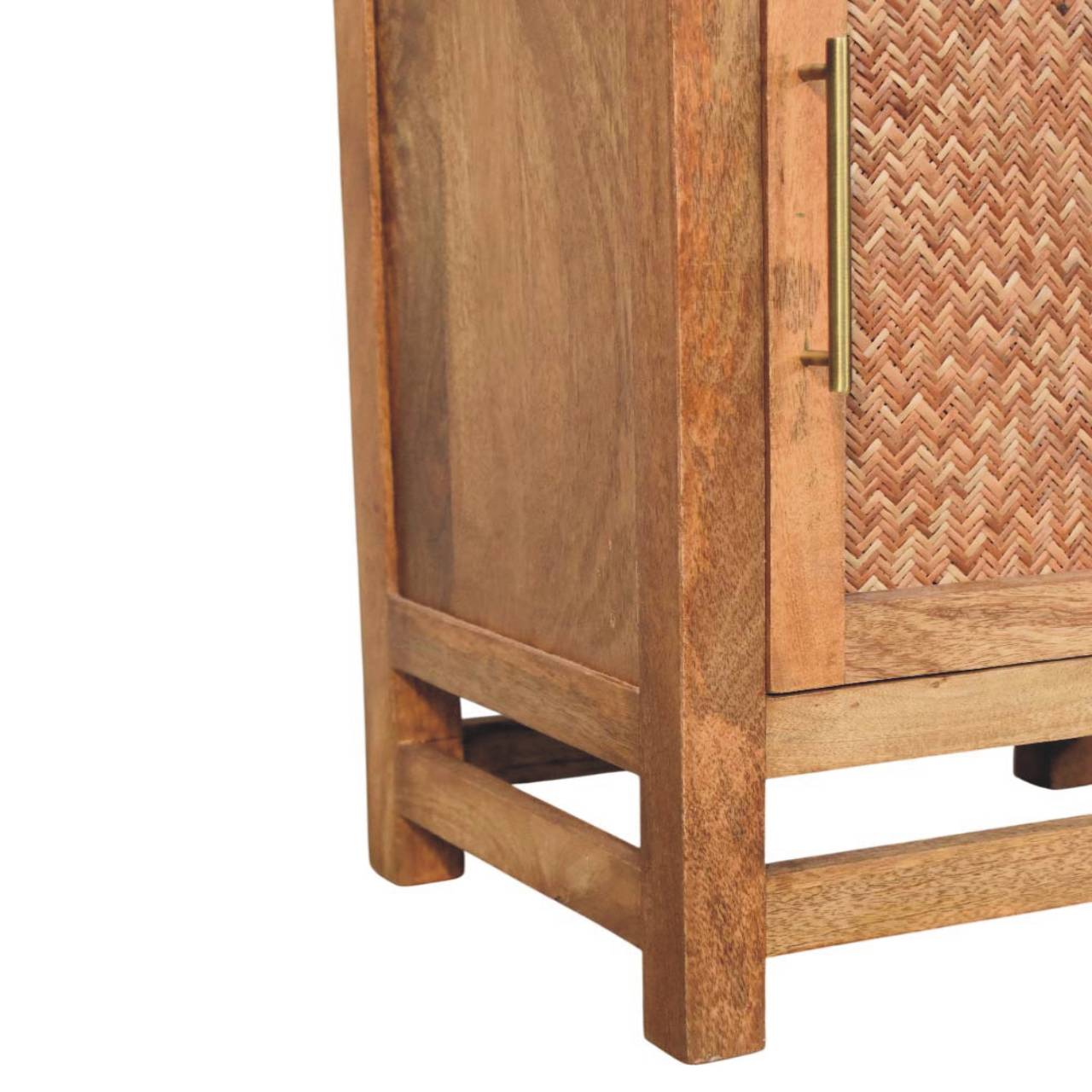 Solid Wood Open Shelf Unit with Cabinet - Image 7