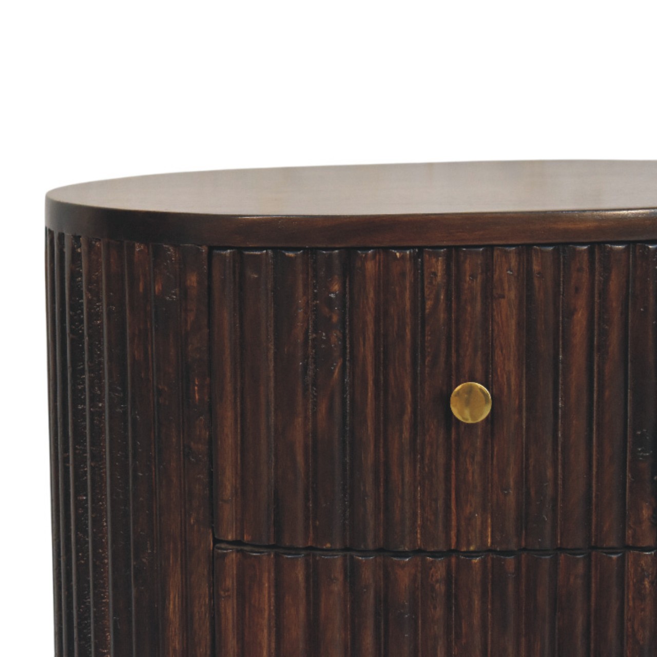 Curved Fluted 3-Drawer Bedside - Image 4