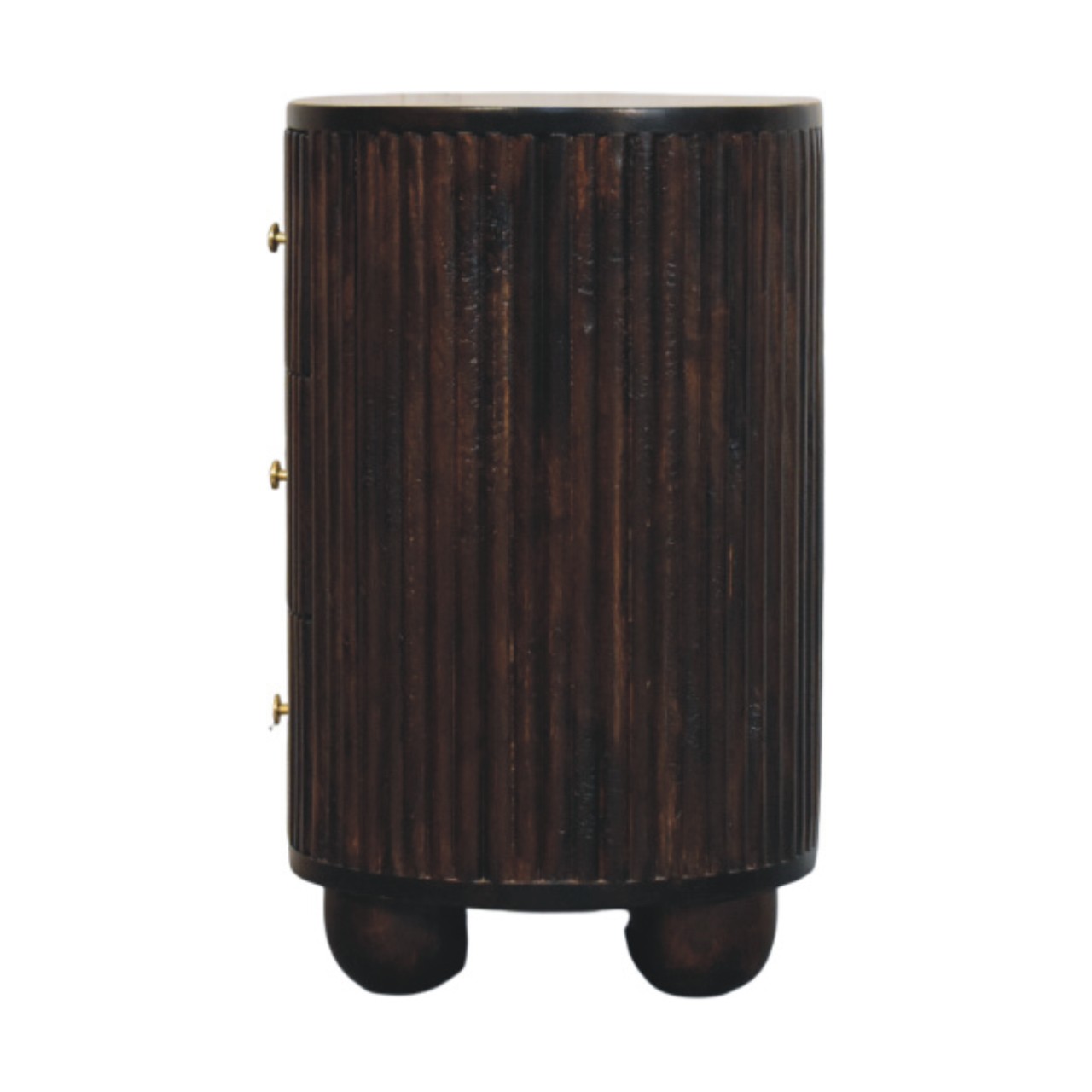 Curved Fluted 3-Drawer Bedside - Image 8