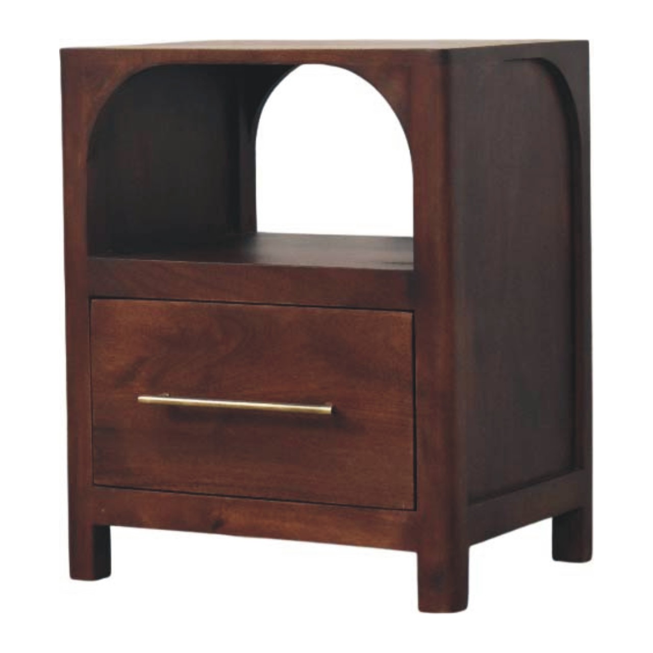 Arched Edge 1 Drawer Bedside - Image 2