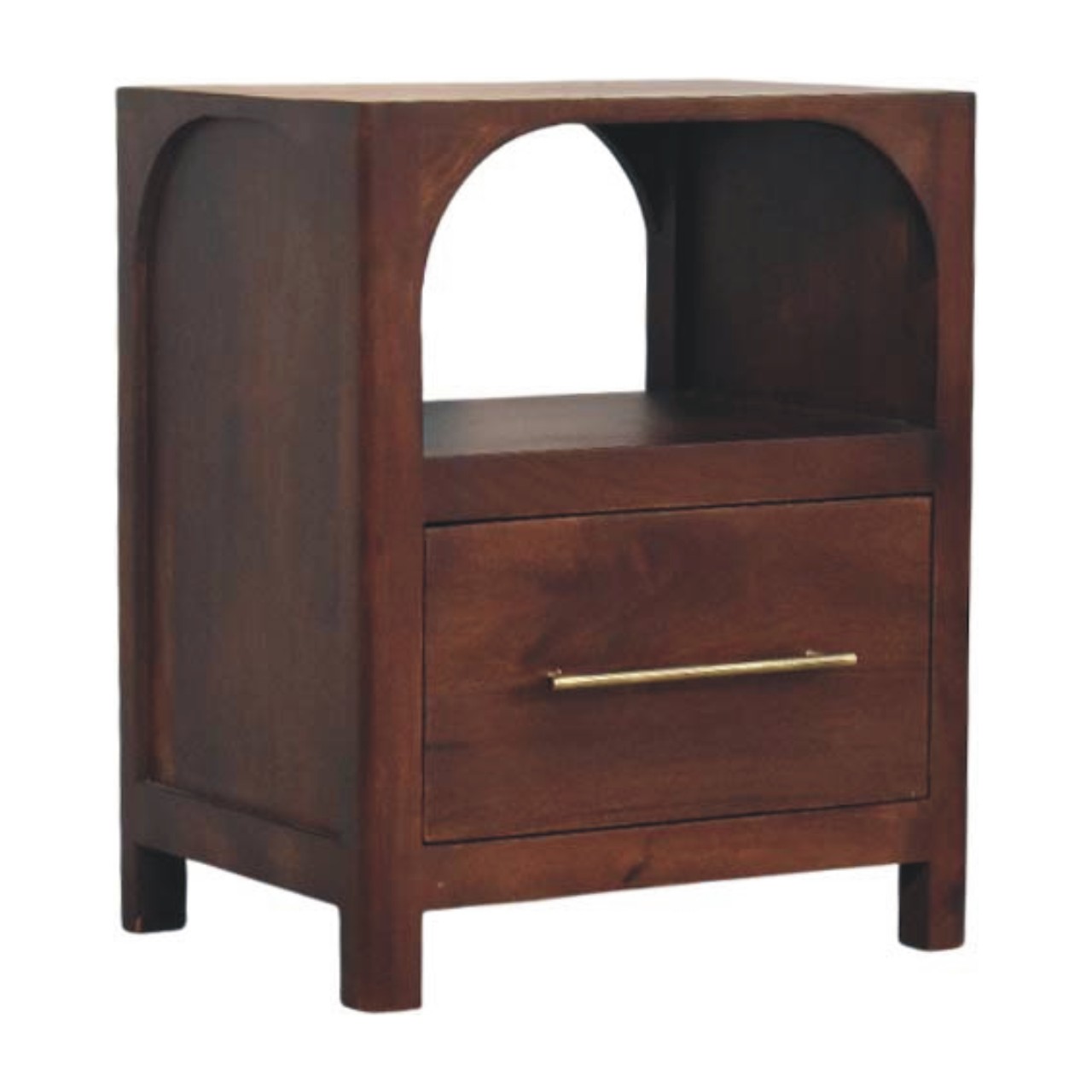 Arched Edge 1 Drawer Bedside - Image 3
