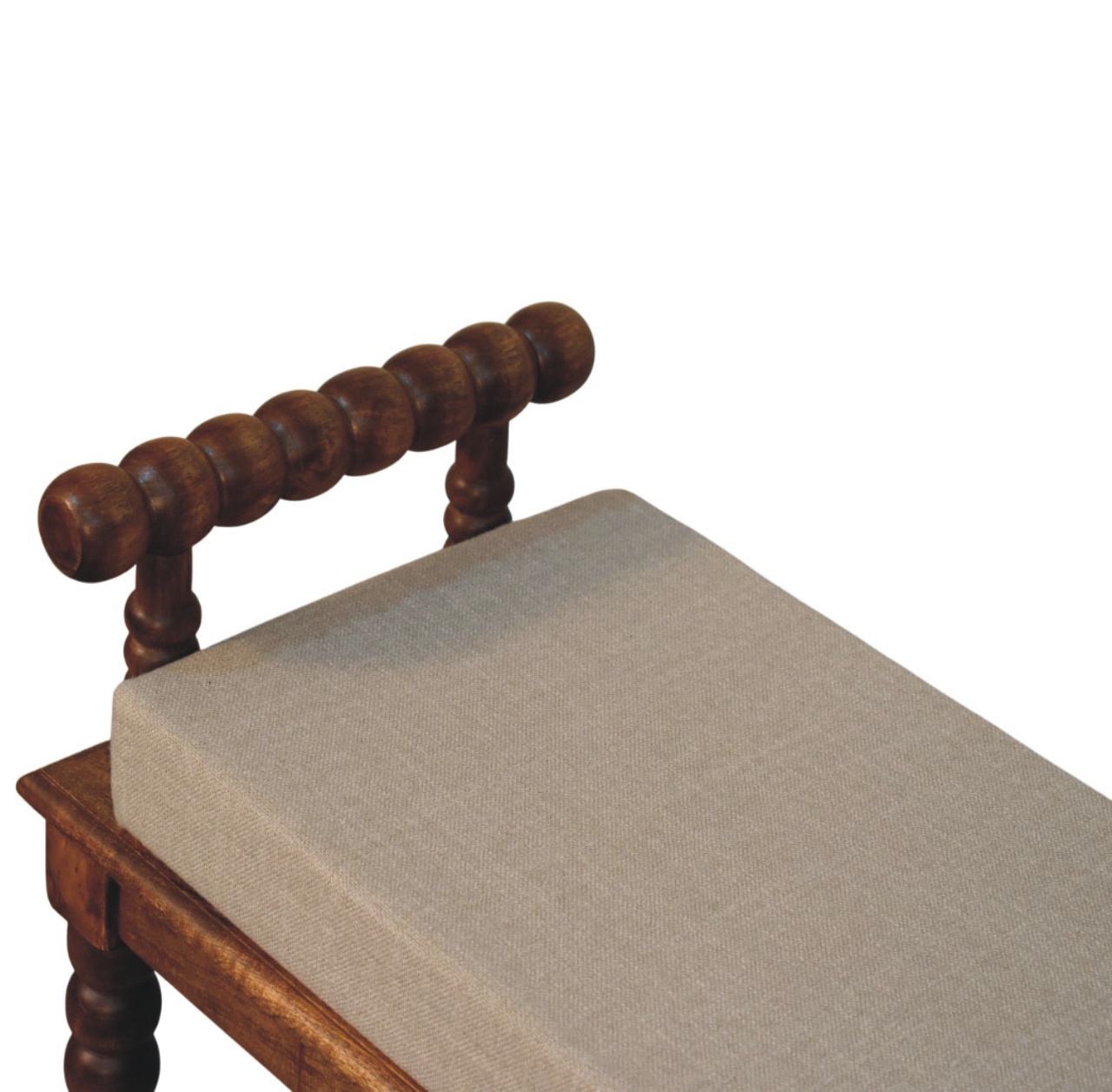 Spindle Amber Linen Bench - Image 5