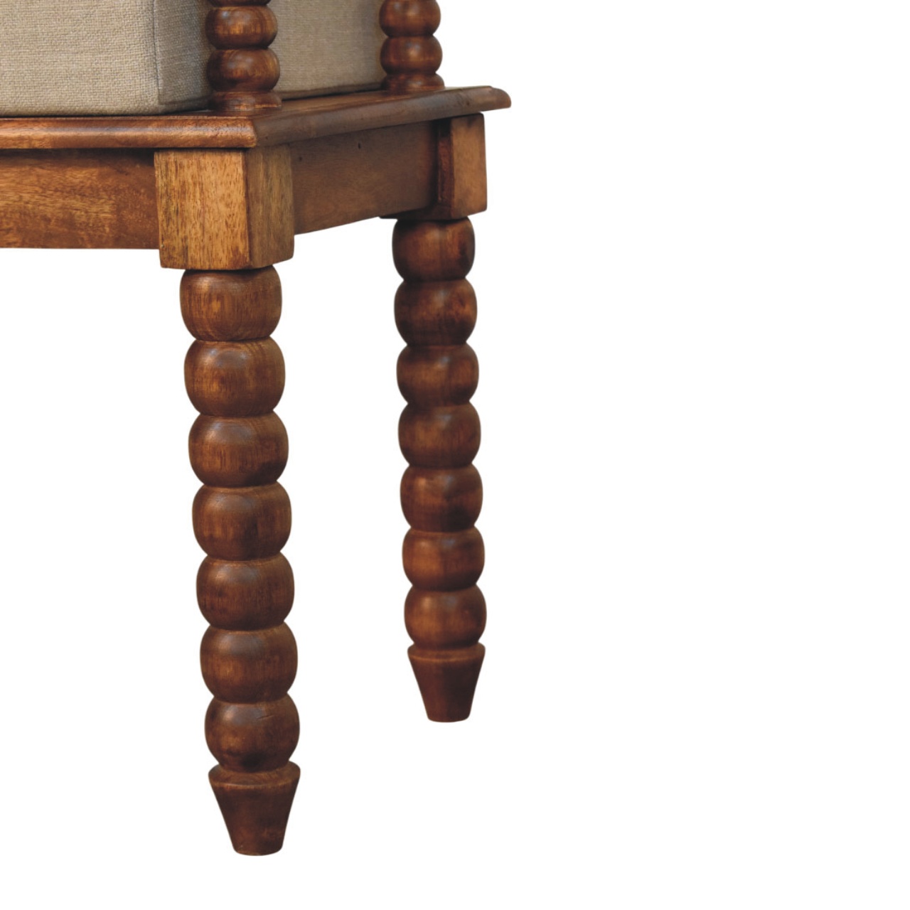 Spindle Amber Linen Bench - Image 9