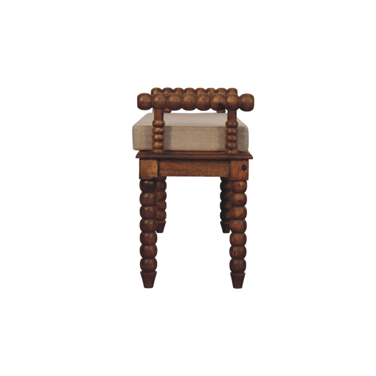 Spindle Amber Linen Bench - Image 8