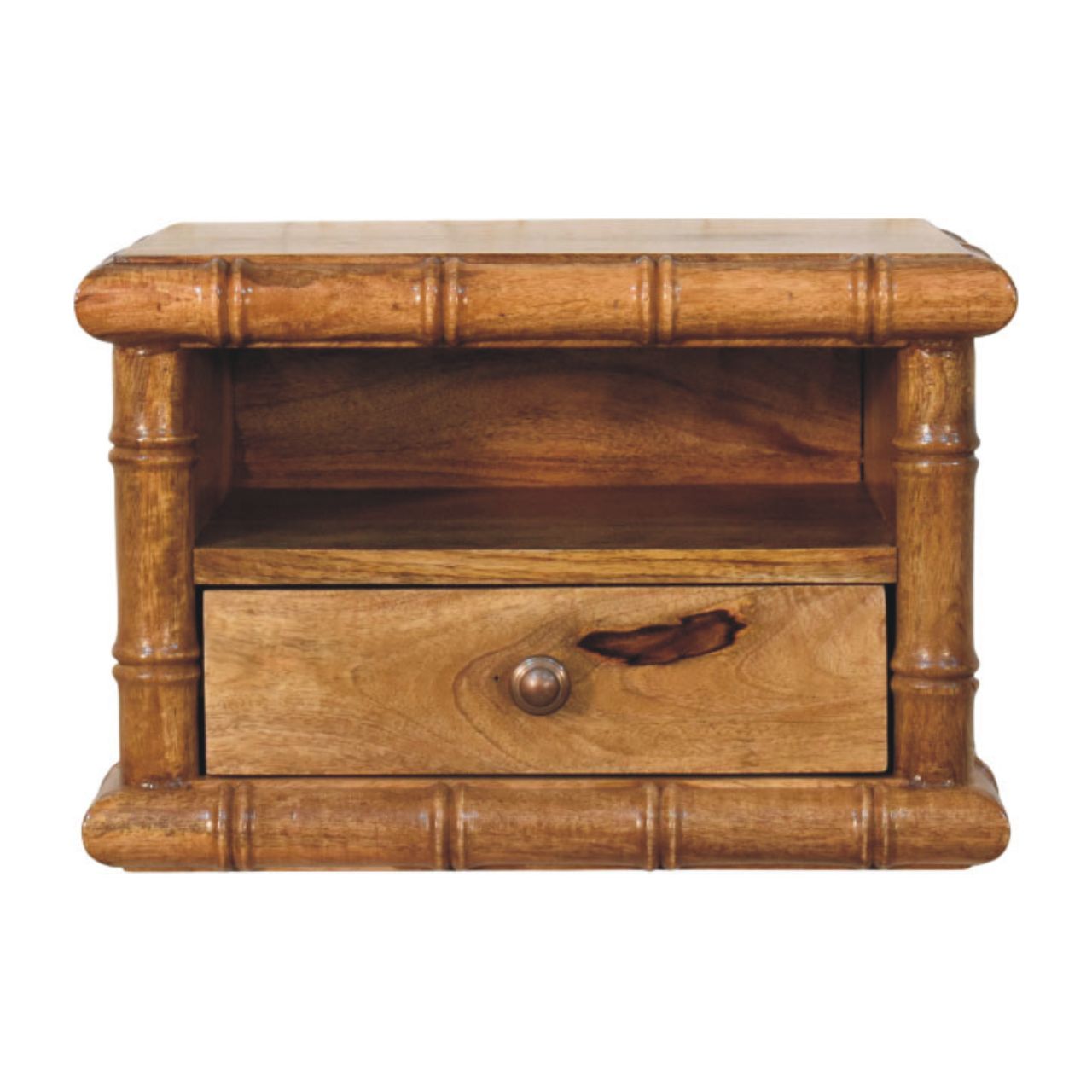 Bamboo Open Bedside in Amber Oak Finish - Image 2