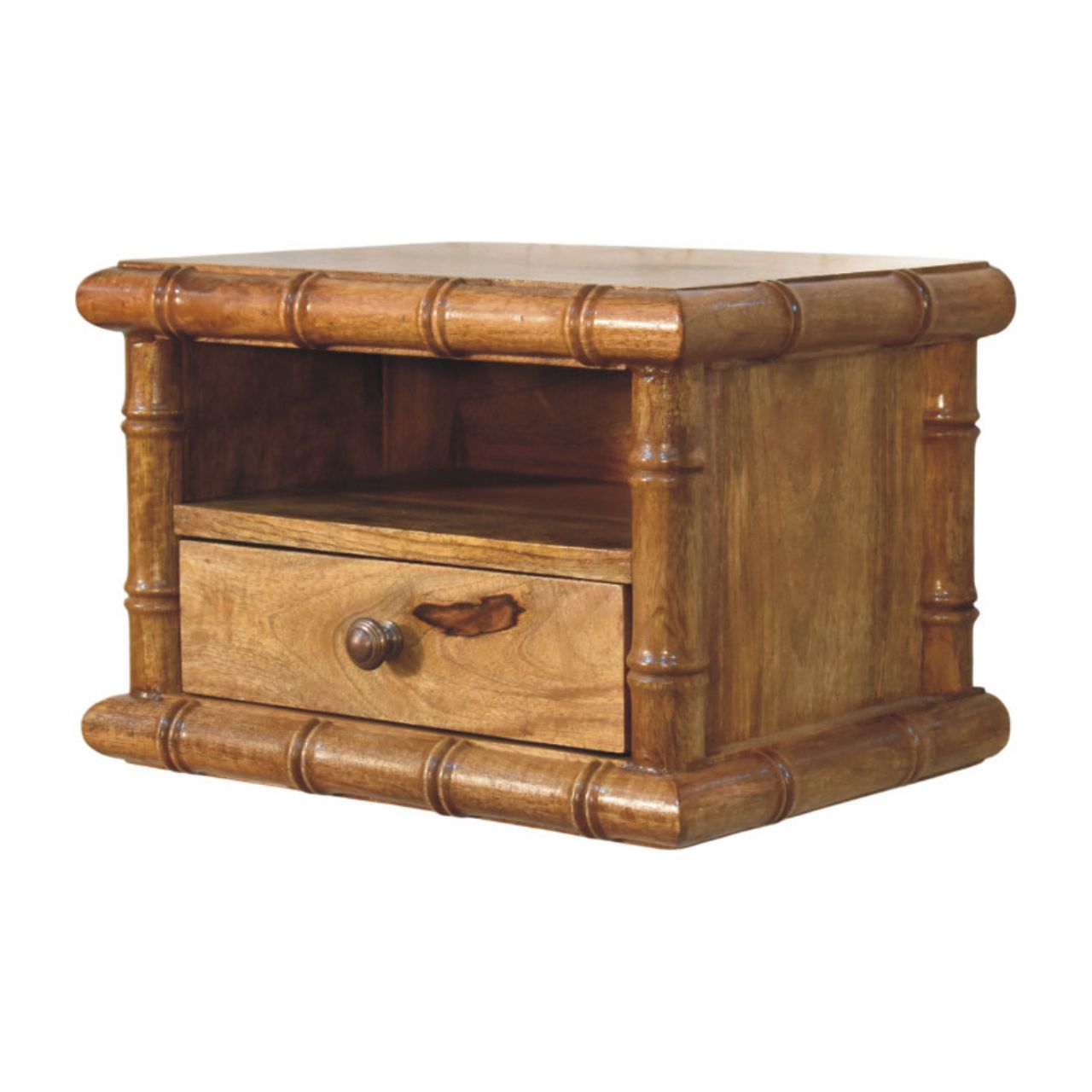 Bamboo Open Bedside in Amber Oak Finish - Image 3