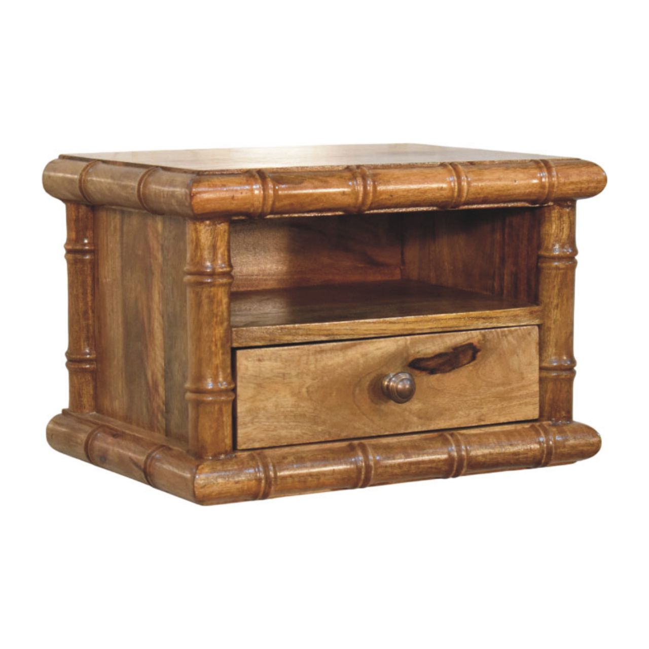 Bamboo Open Bedside in Amber Oak Finish - Image 4