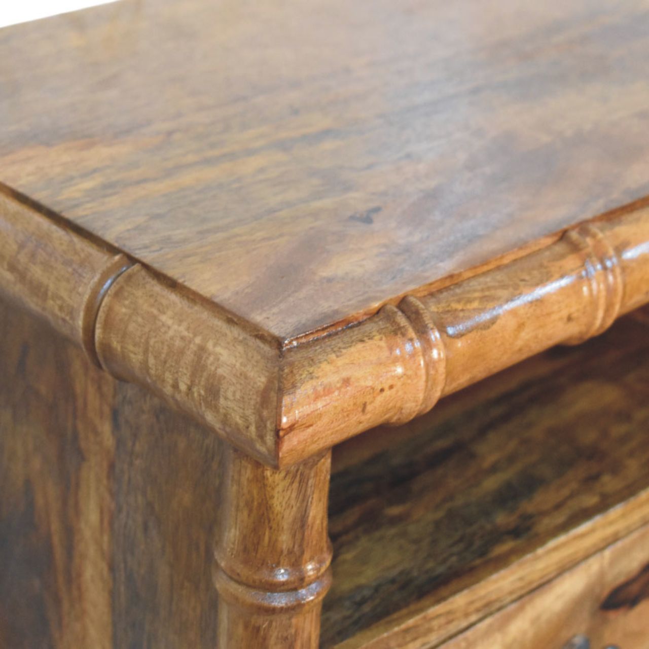Bamboo Open Bedside in Amber Oak Finish - Image 7