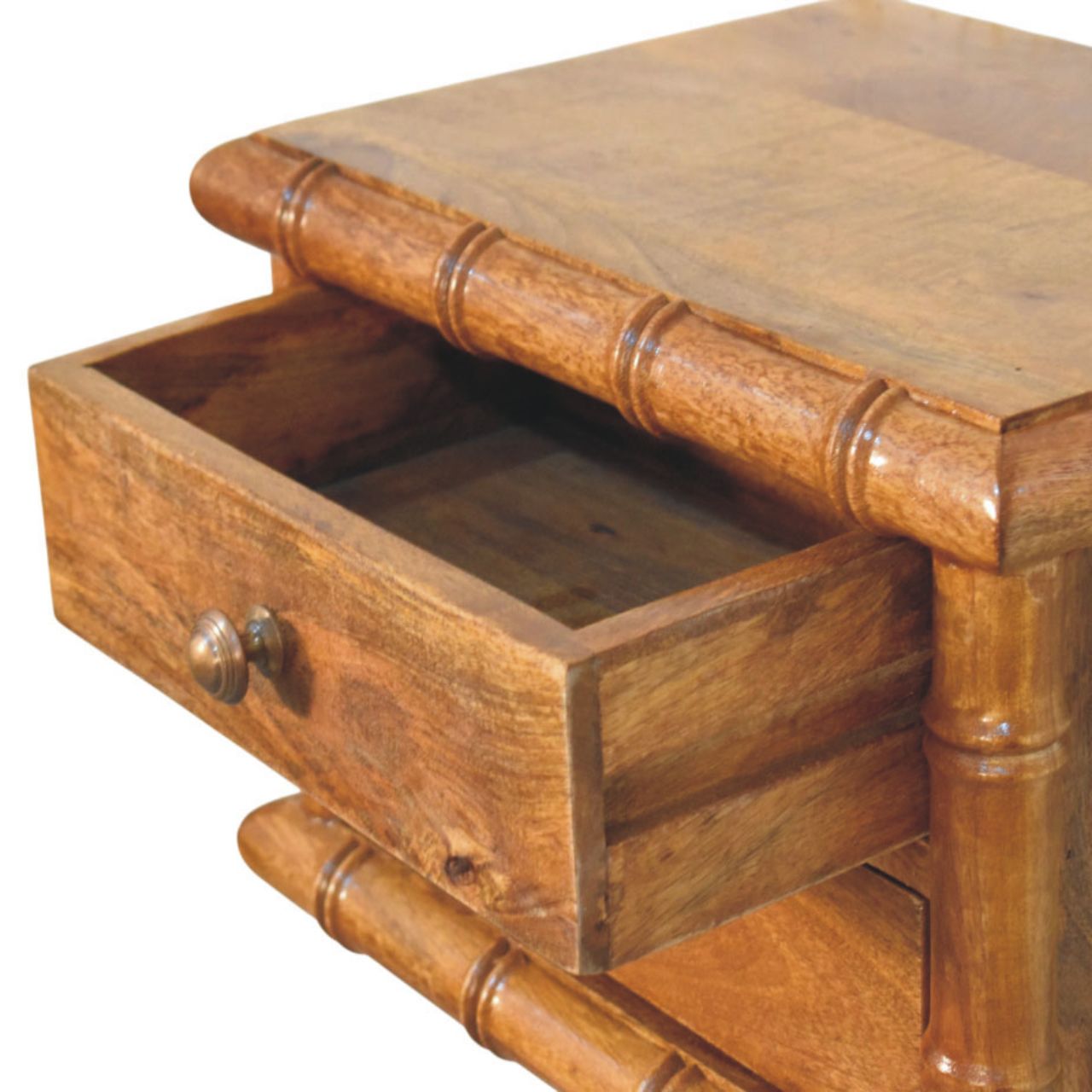 Bamboo Bedside in Amber Oak Finish - Image 7