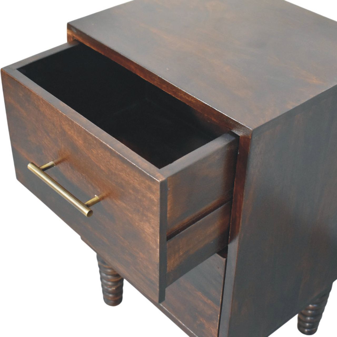 Spindle Mocha Bedside Table - Image 6