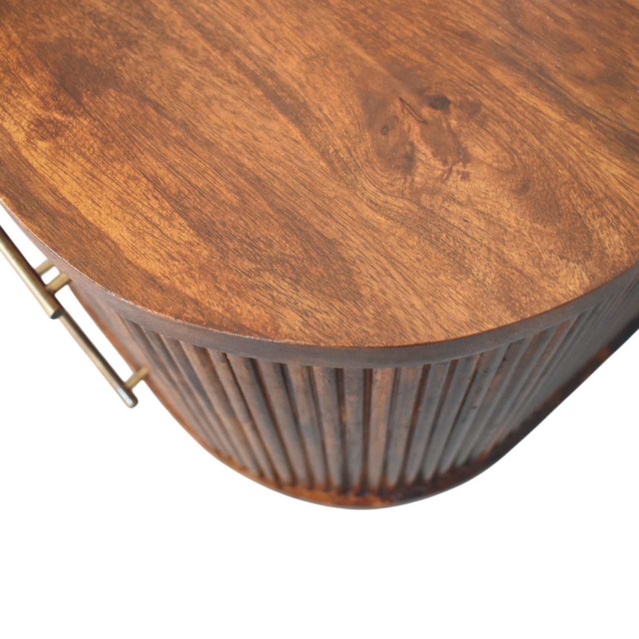 Ribbed Bedside with Brass Handles - Image 6