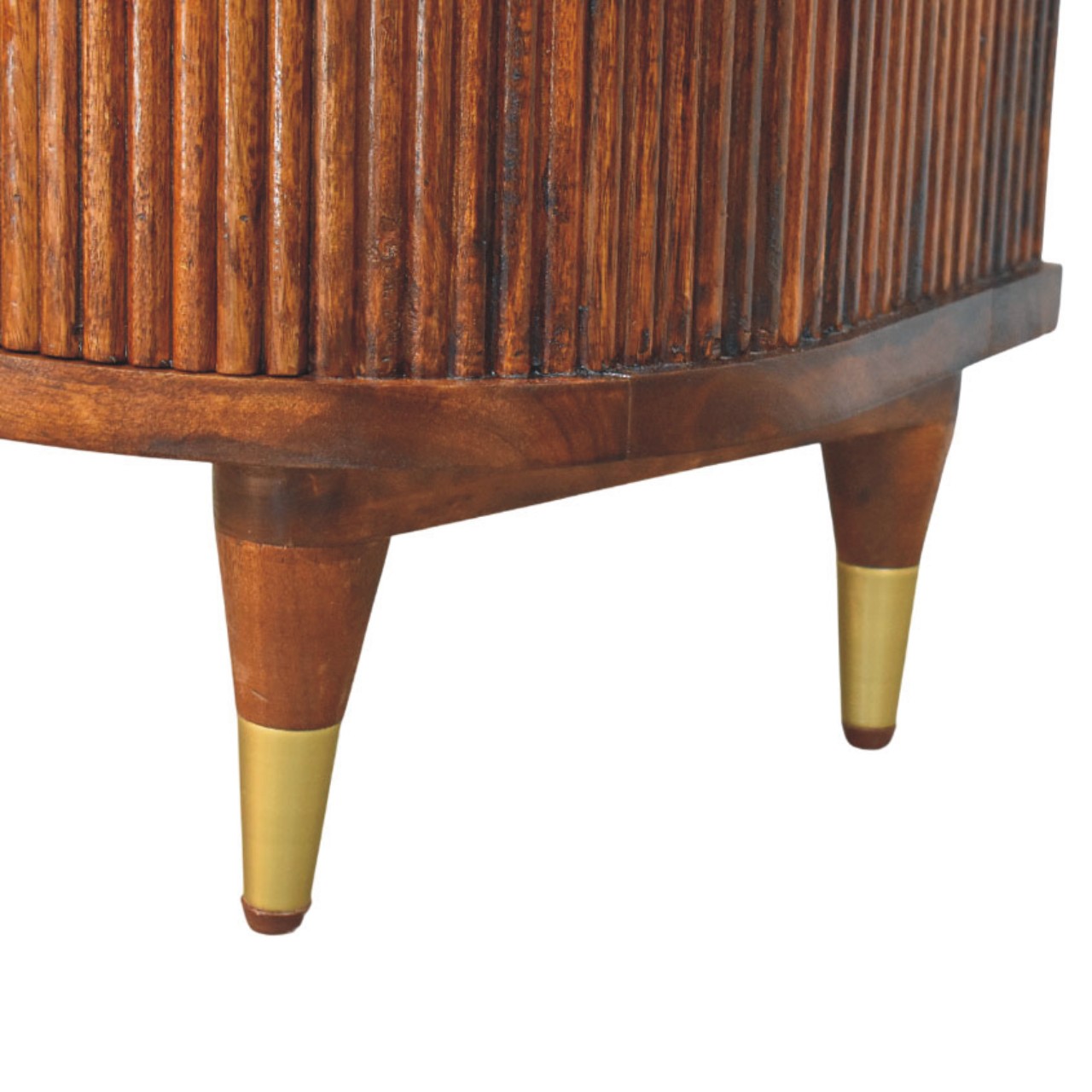 Ribbed Bedside with Brass Handles - Image 7
