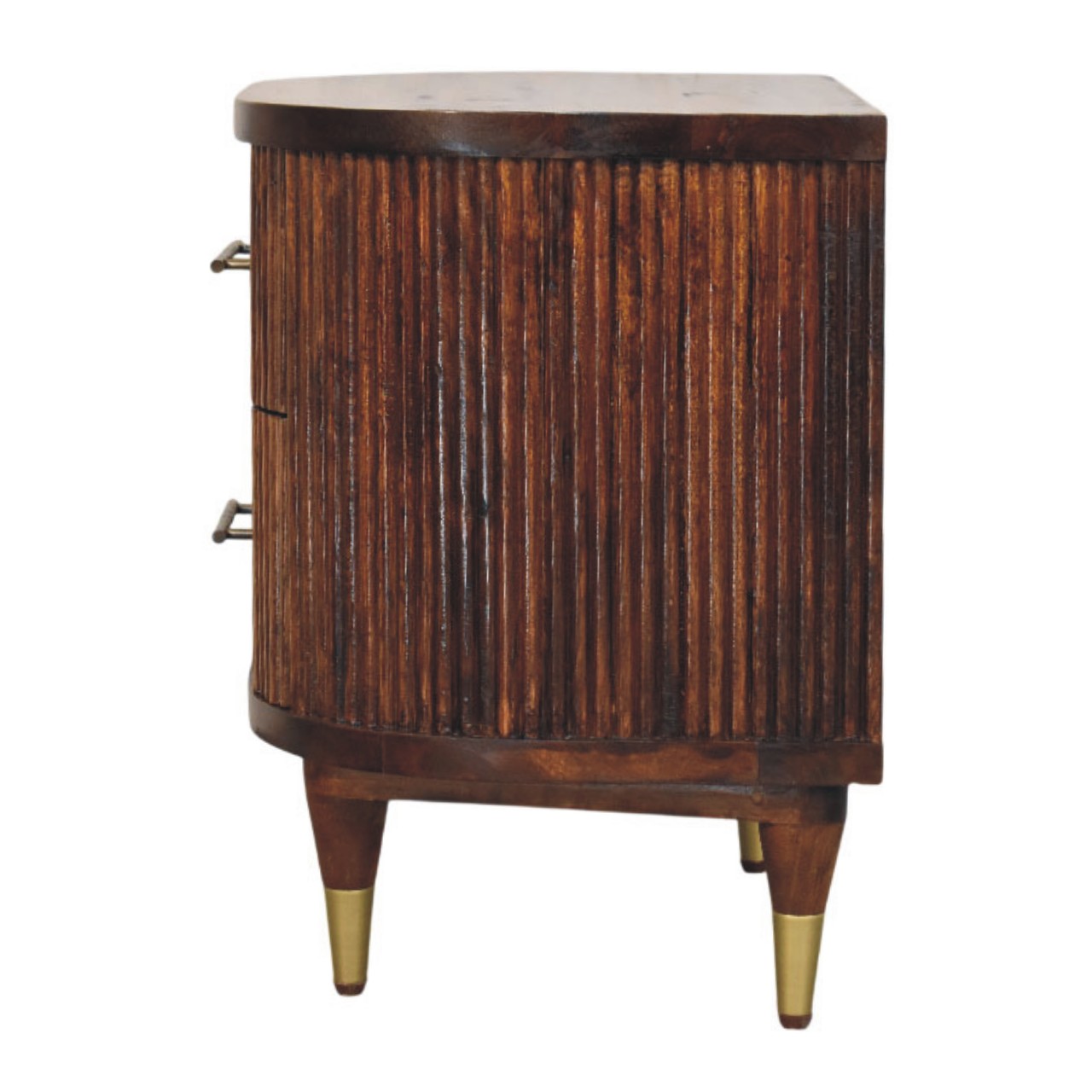 Ribbed Bedside with Brass Handles - Image 8
