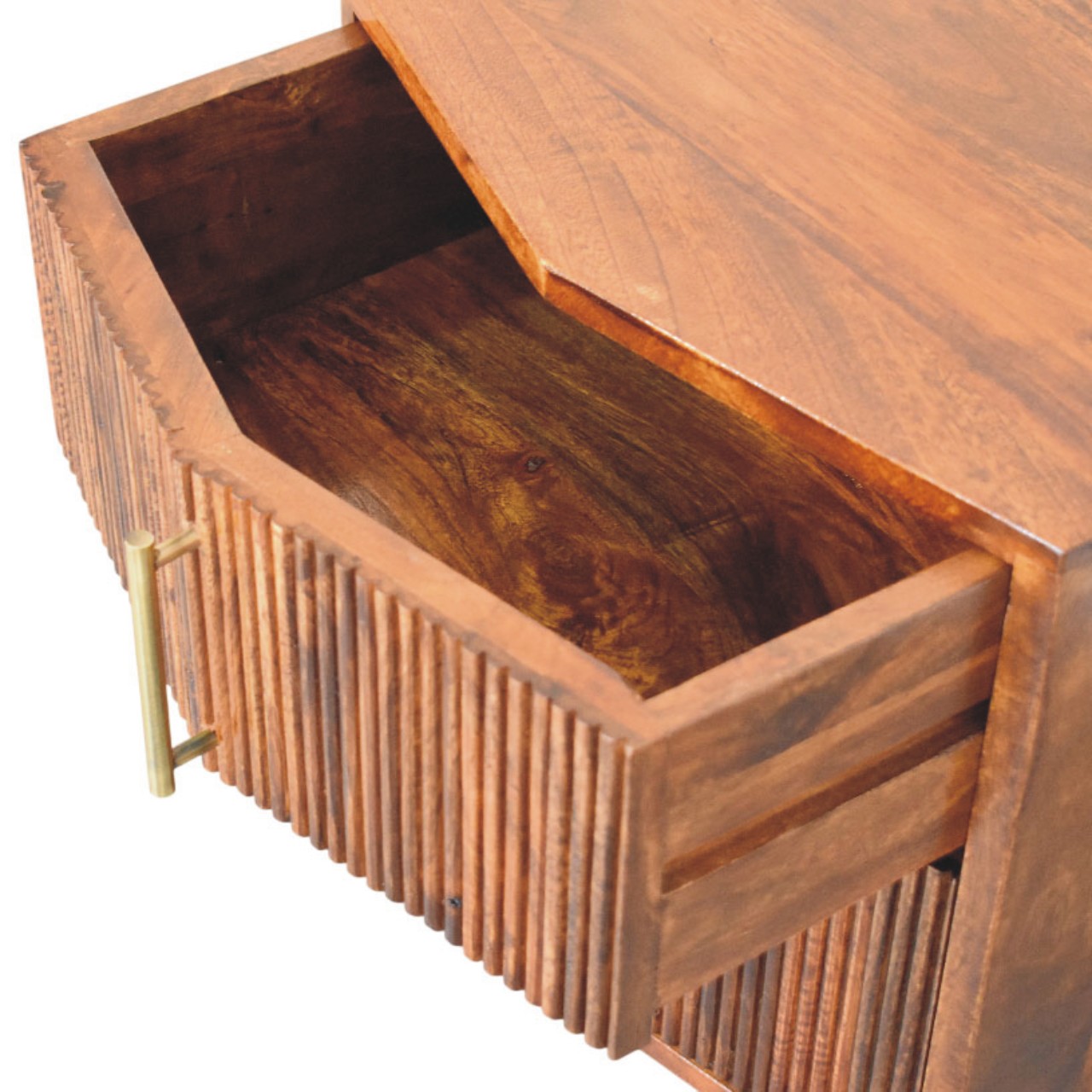Harper Ribbed Chestnut Bedside - Image 2