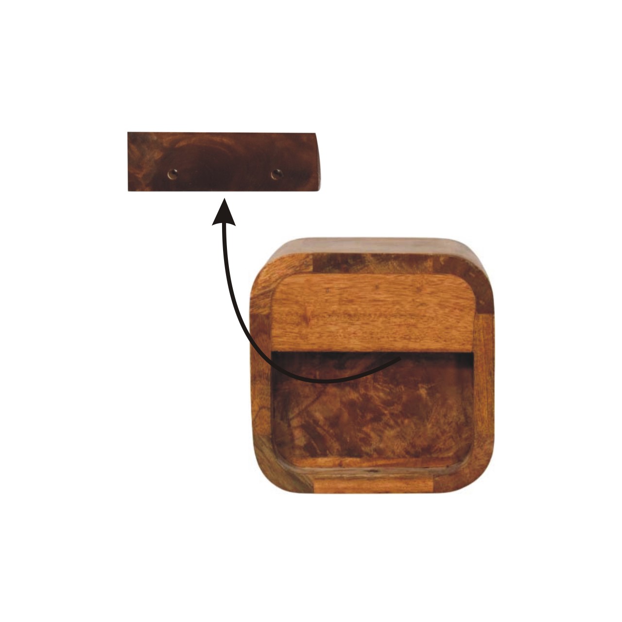 Curved Wall Mounted Nightstand - Image 9
