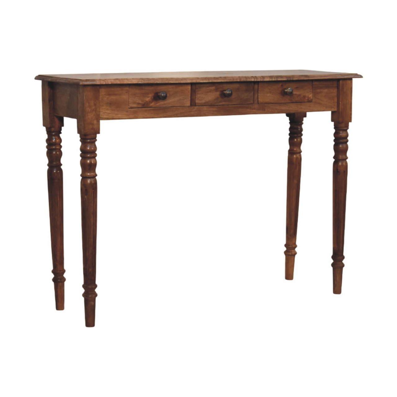 Three Drawer Console with Turned Legs - Image 3