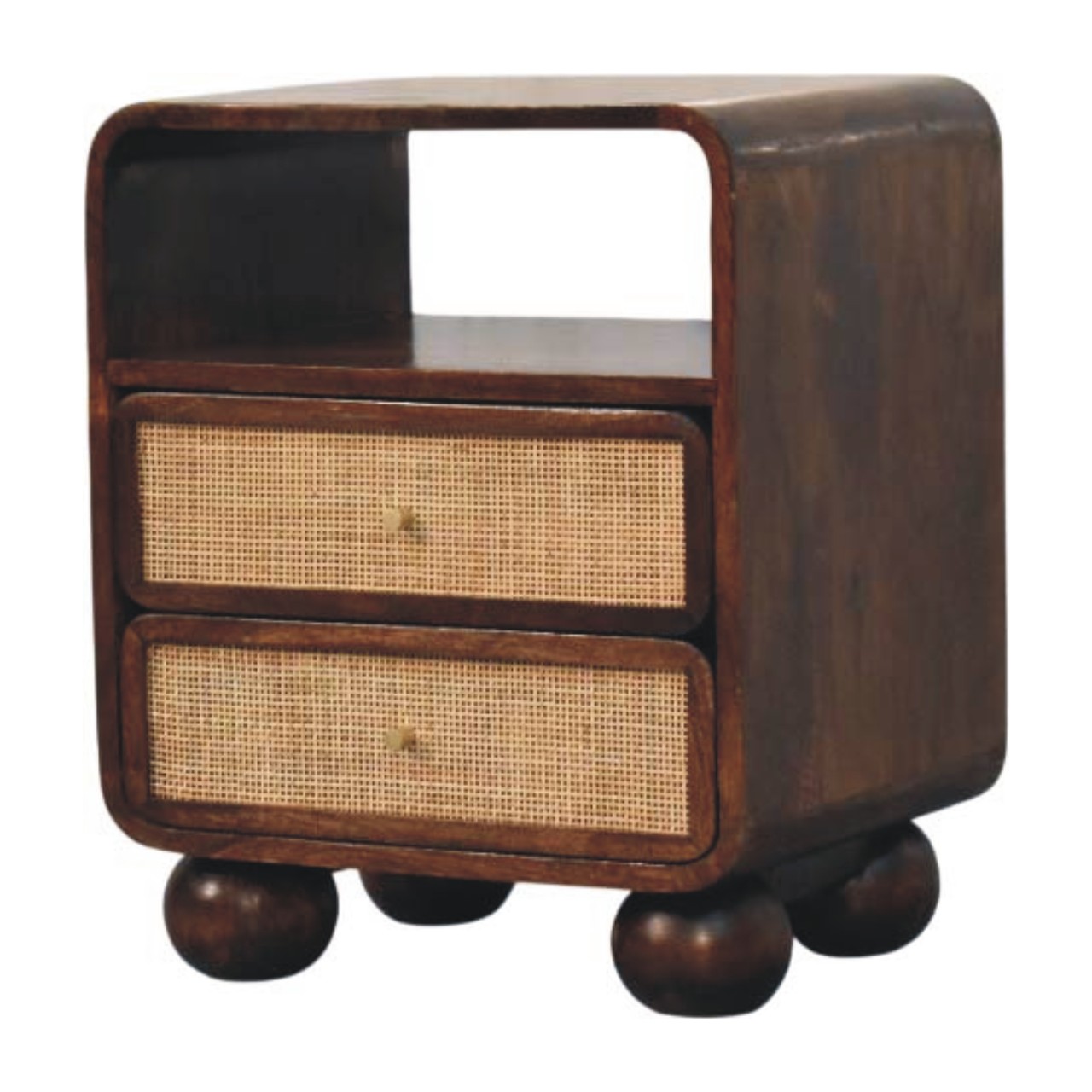 California Walnut Rattan Bedside - Image 2