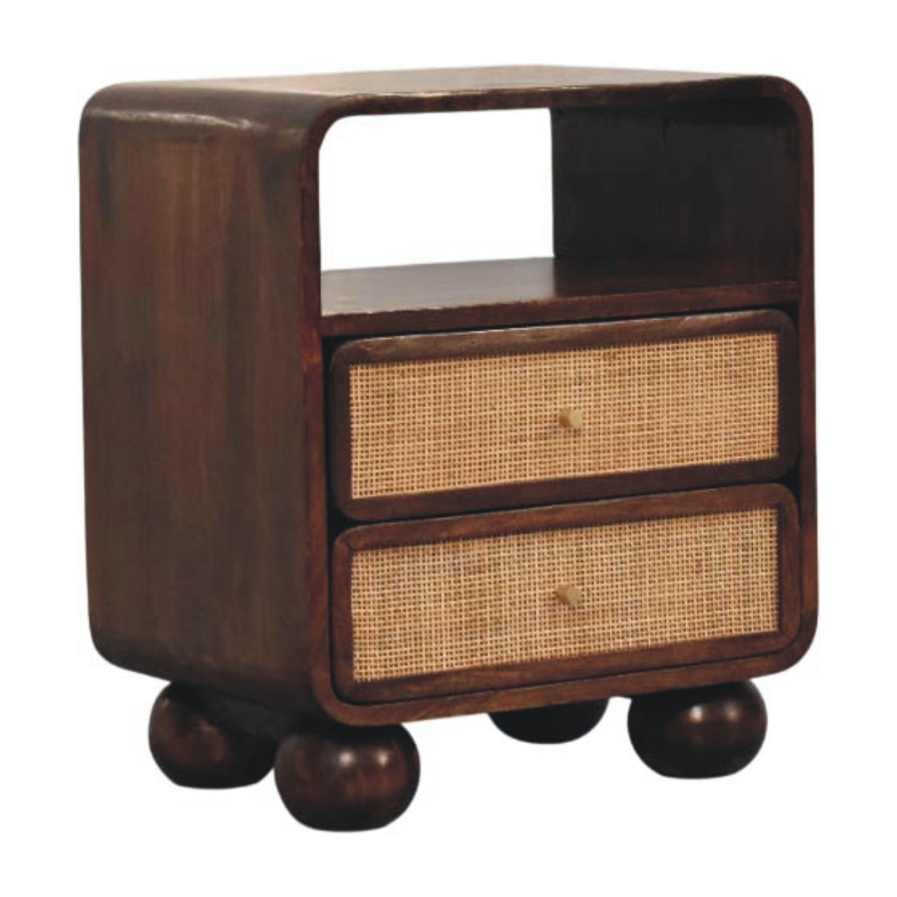 California Walnut Rattan Bedside - Image 3
