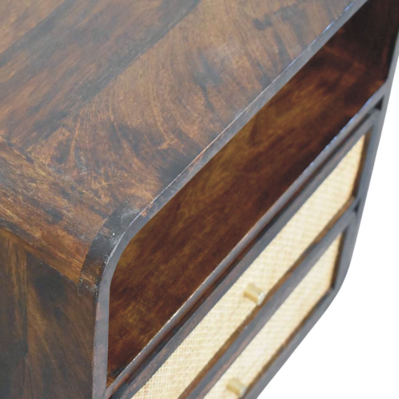 California Walnut Rattan Bedside - Image 5