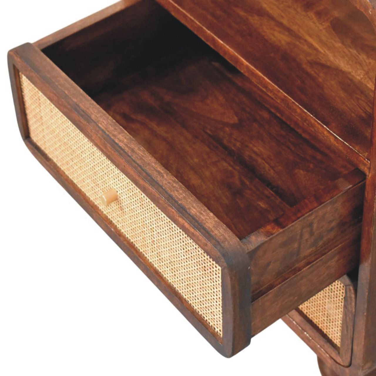 California Walnut Rattan Bedside - Image 6