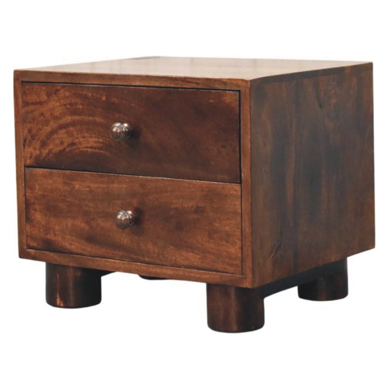 California Walnut Two Drawer Bedside - Image 2