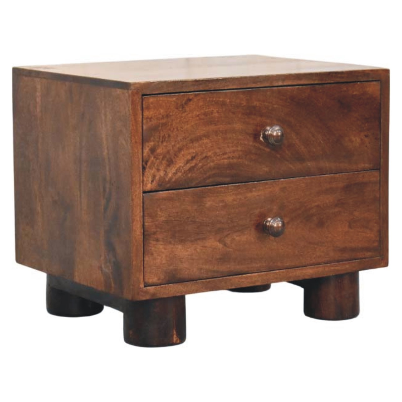 California Walnut Two Drawer Bedside - Image 3