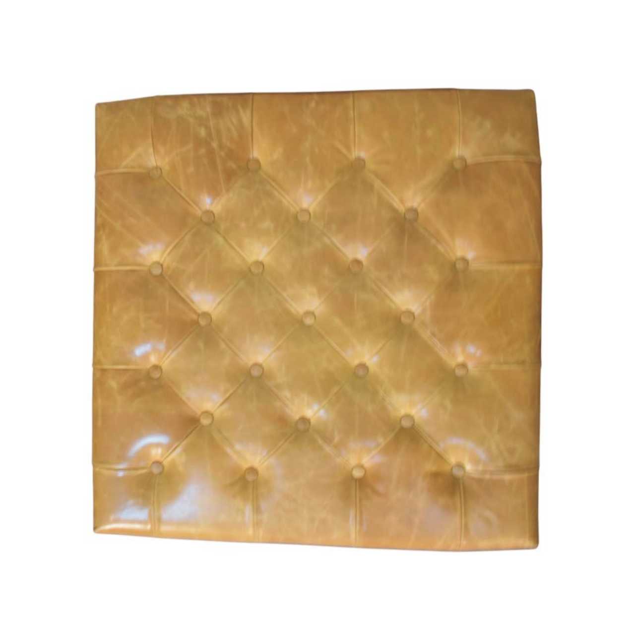 Tan Leather Upholstered Ottoman - Image 8