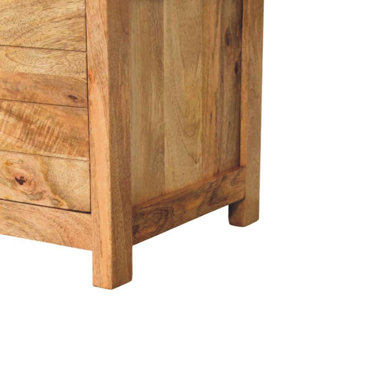 Oakish Storage Bench with Brown Leather Seat - Image 7