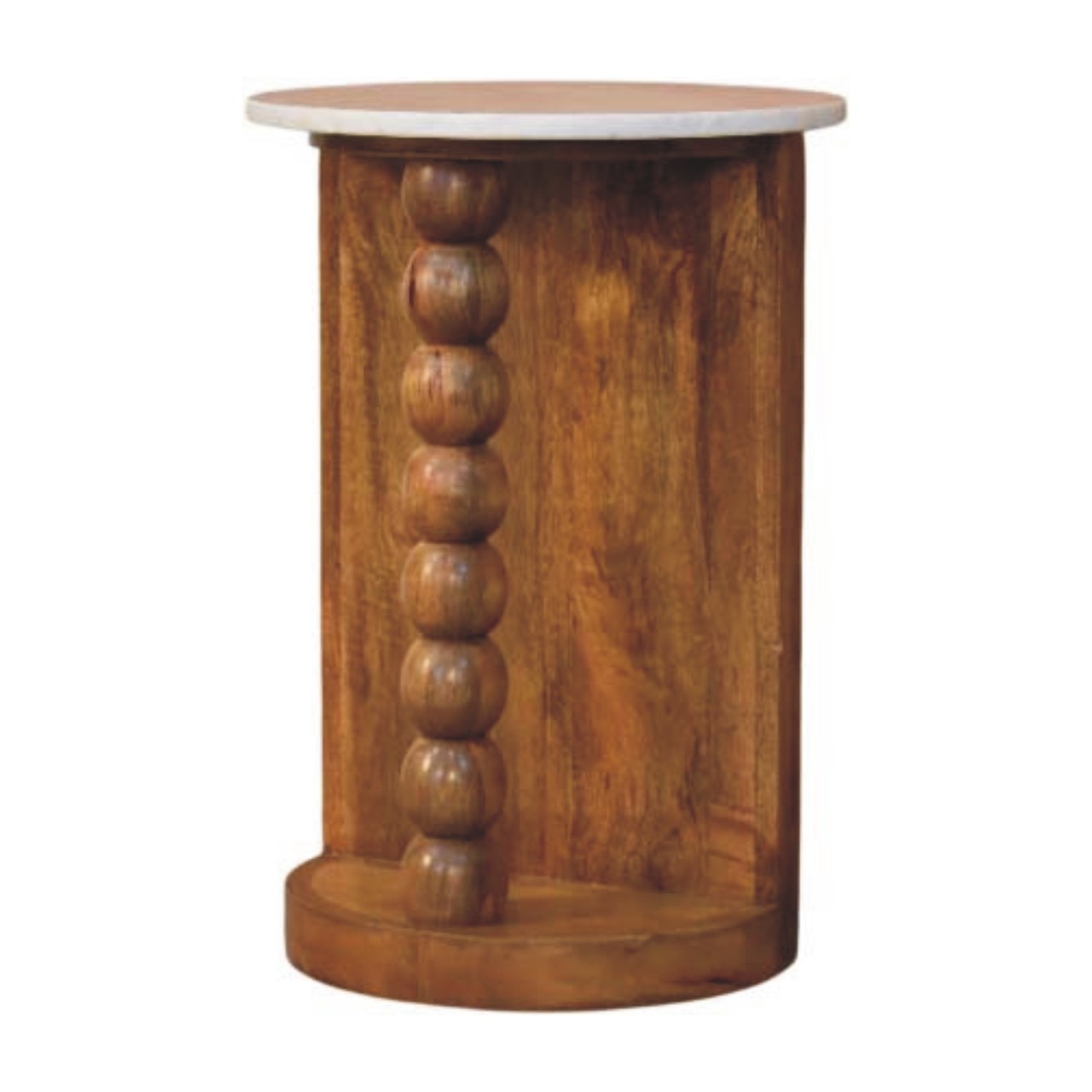 Marble-Top Spindle Side Table - Image 2