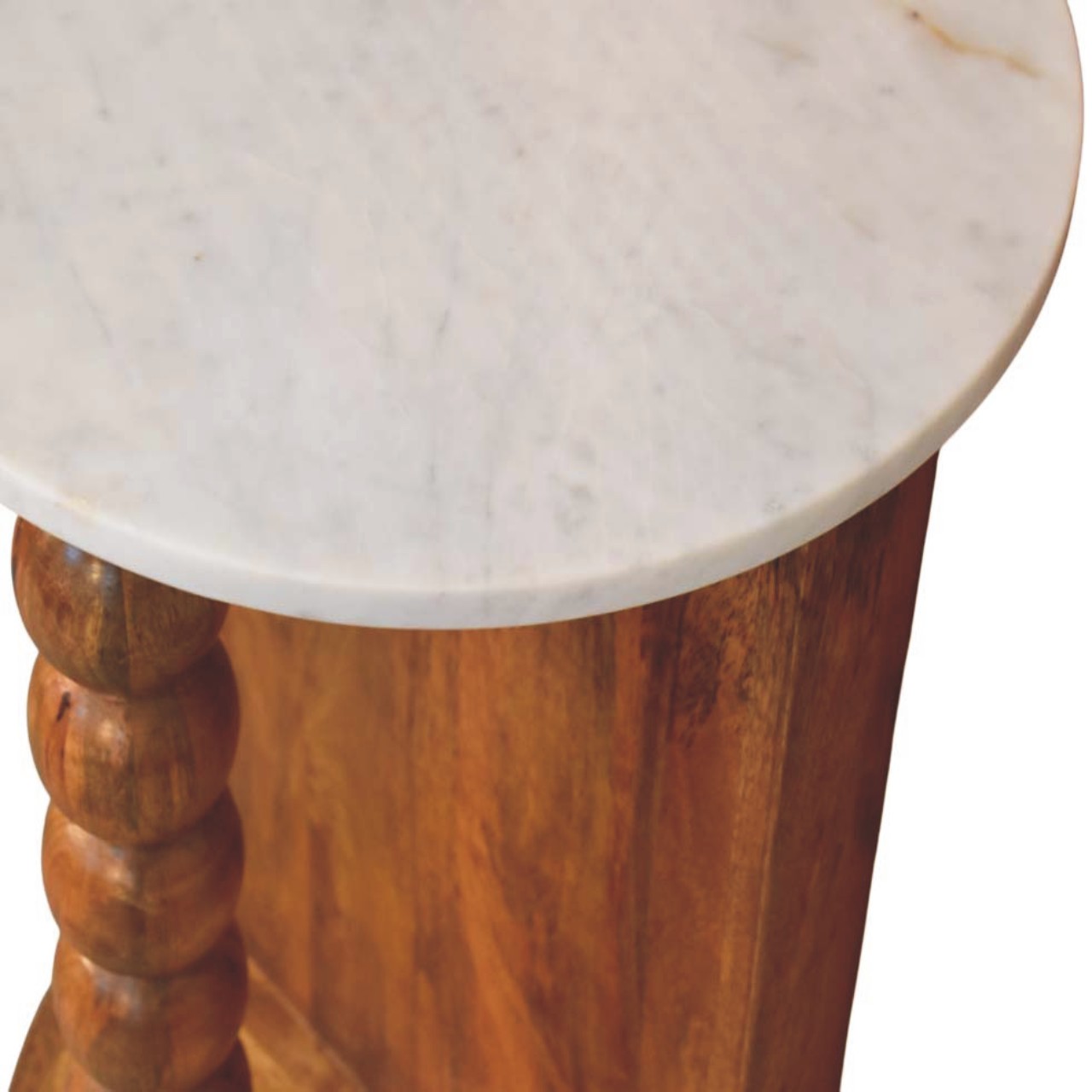 Marble-Top Spindle Side Table - Image 8