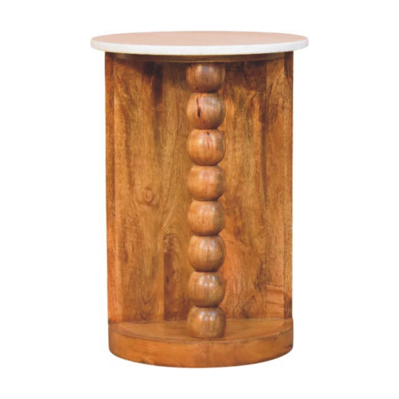 Marble-Top Spindle Side Table - Image 4