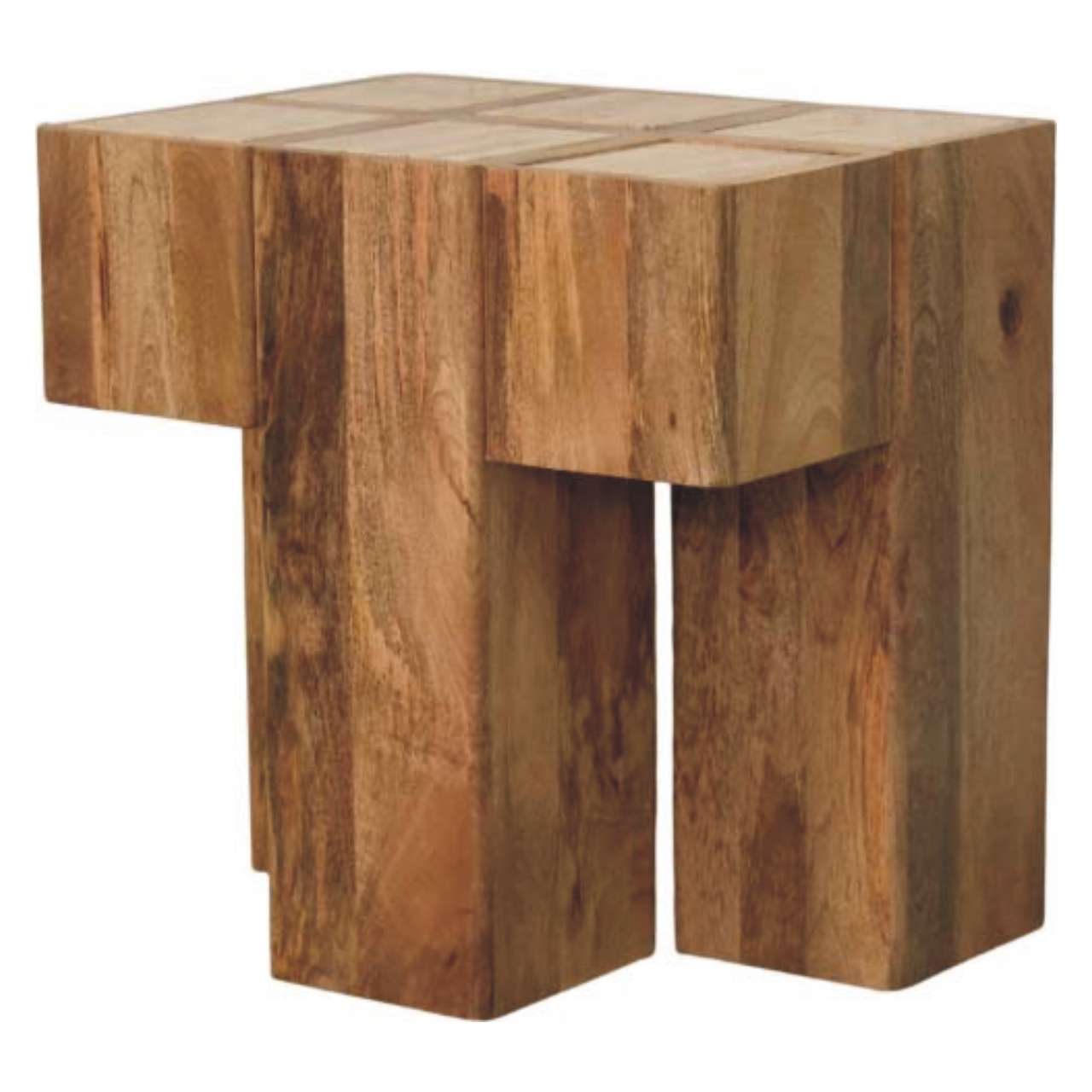 Travertine Top Block Side Table - Image 2