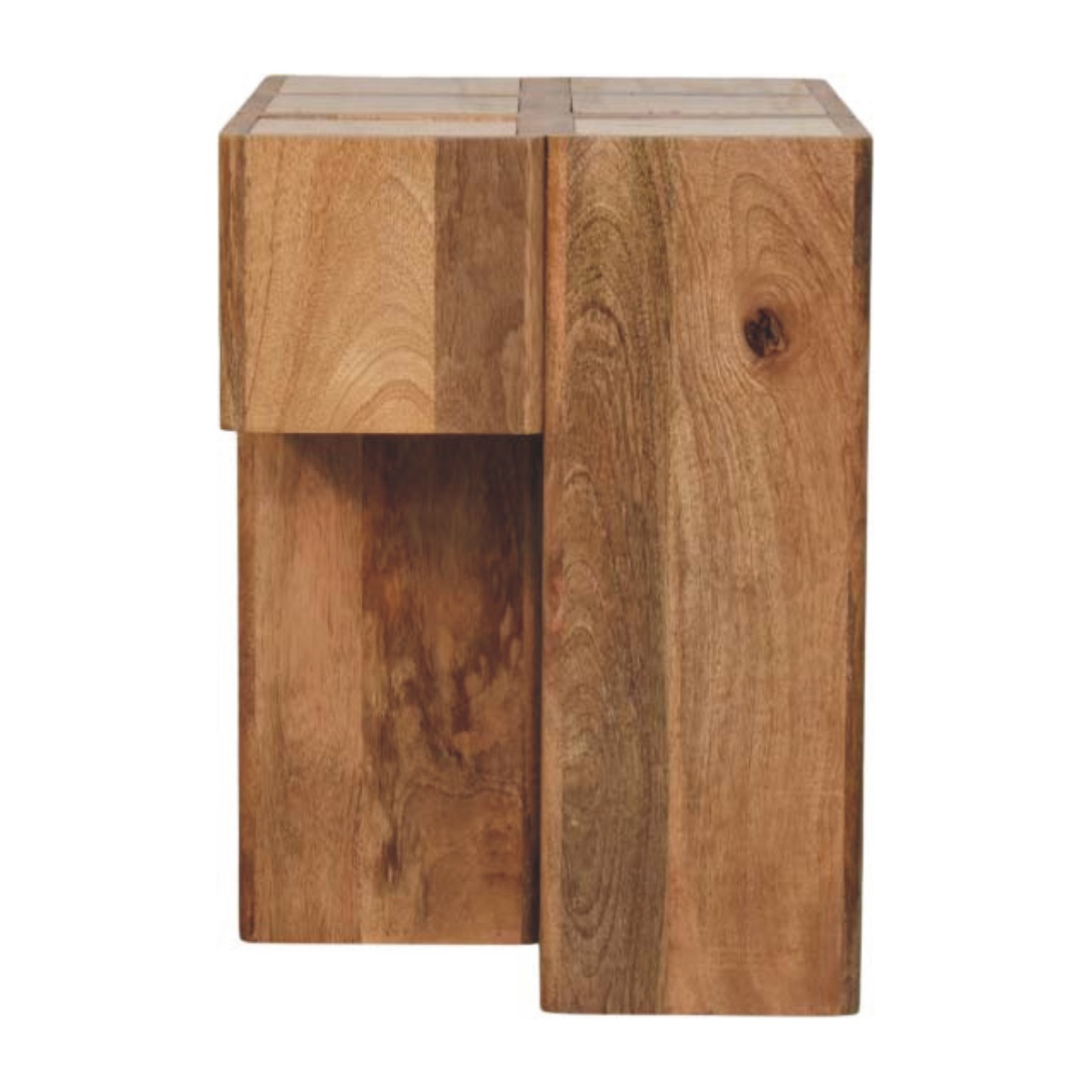Travertine Top Block Side Table - Image 8