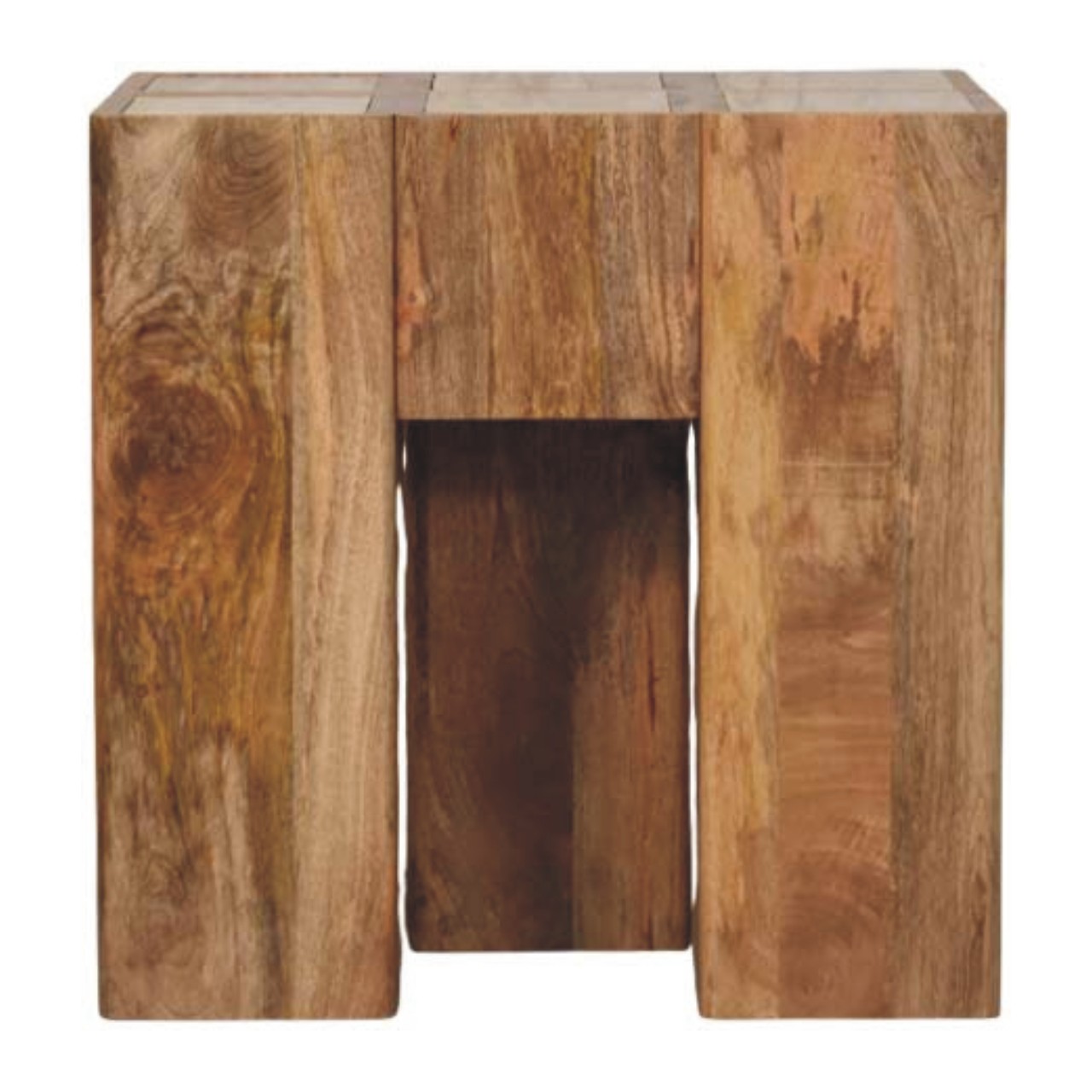 Travertine Top Block Side Table - Image 7