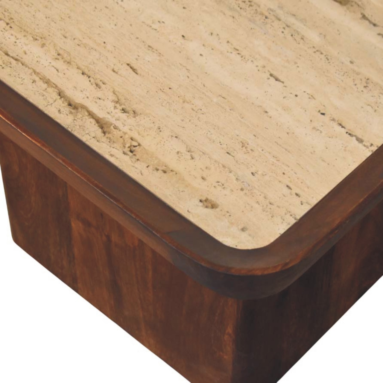 Travertine Top Tray Coffee Table - Image 6