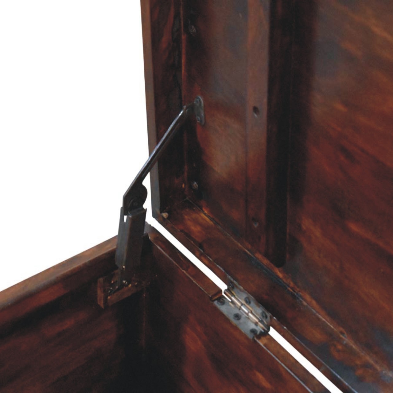 Tan Leather Storage Trunk Bench - Image 7