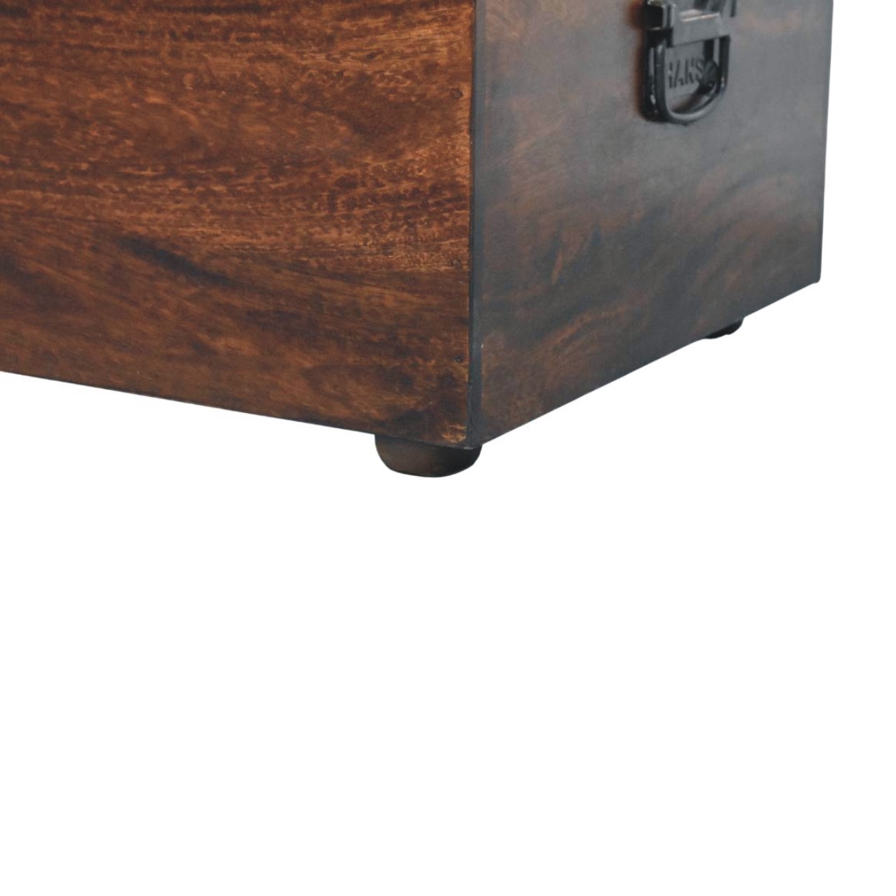 Tan Leather Storage Trunk Bench - Image 9