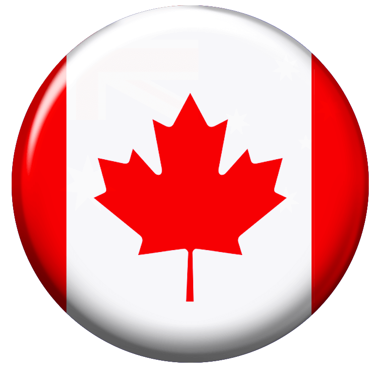 Round Canadian flag button