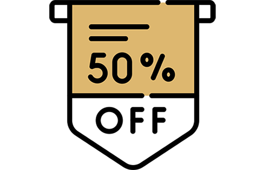 50% off sale badge