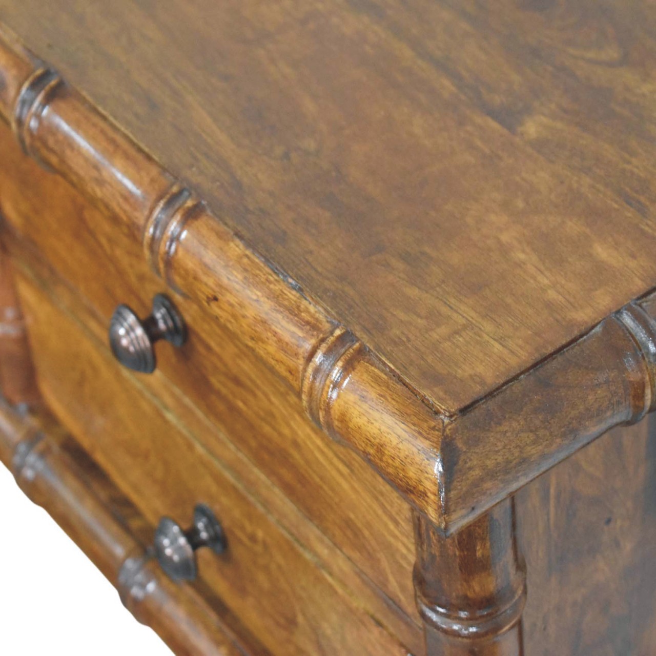 Bamboo Two Drawer Wall-Mounted Bedside - Image 5