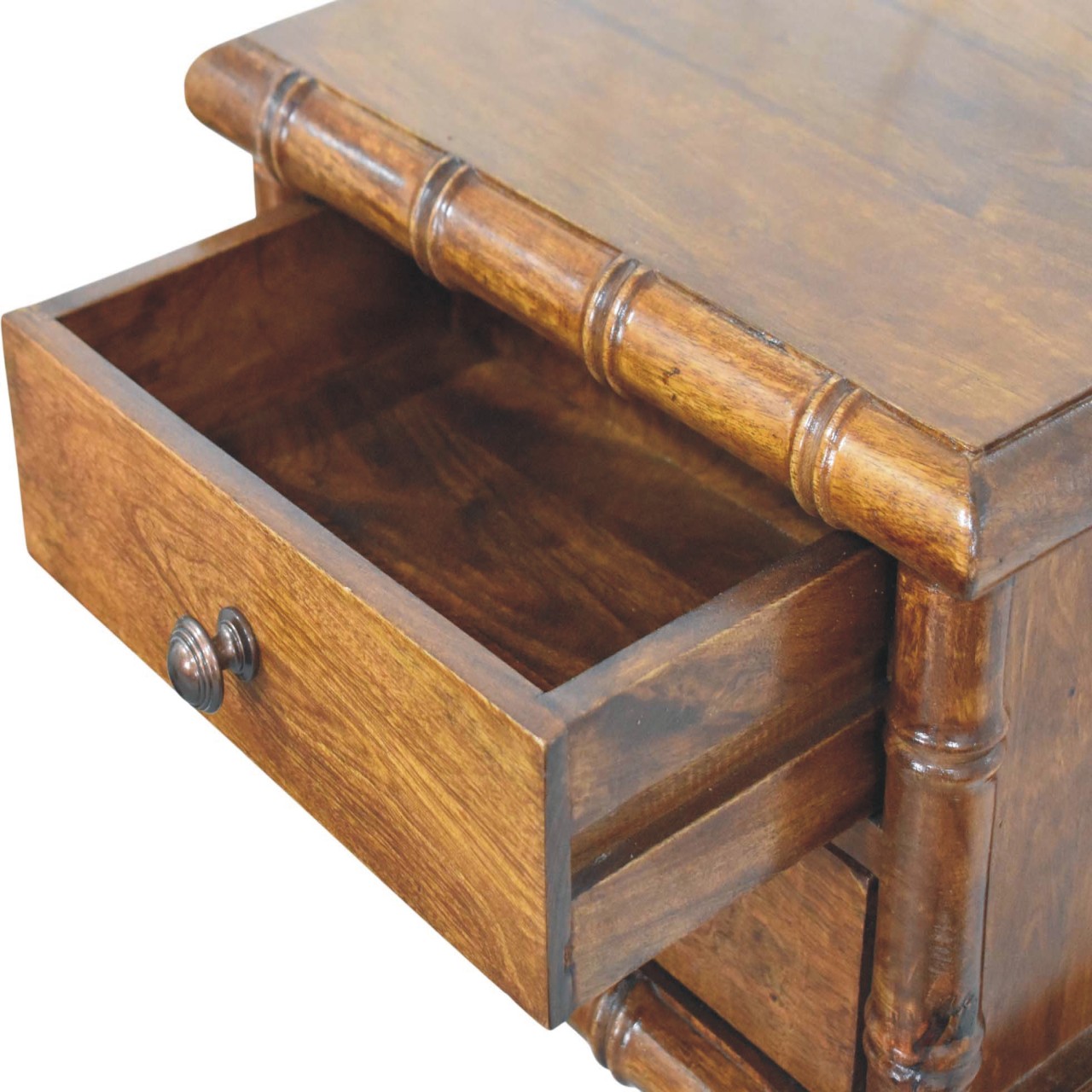 Bamboo Two Drawer Wall-Mounted Bedside - Image 6