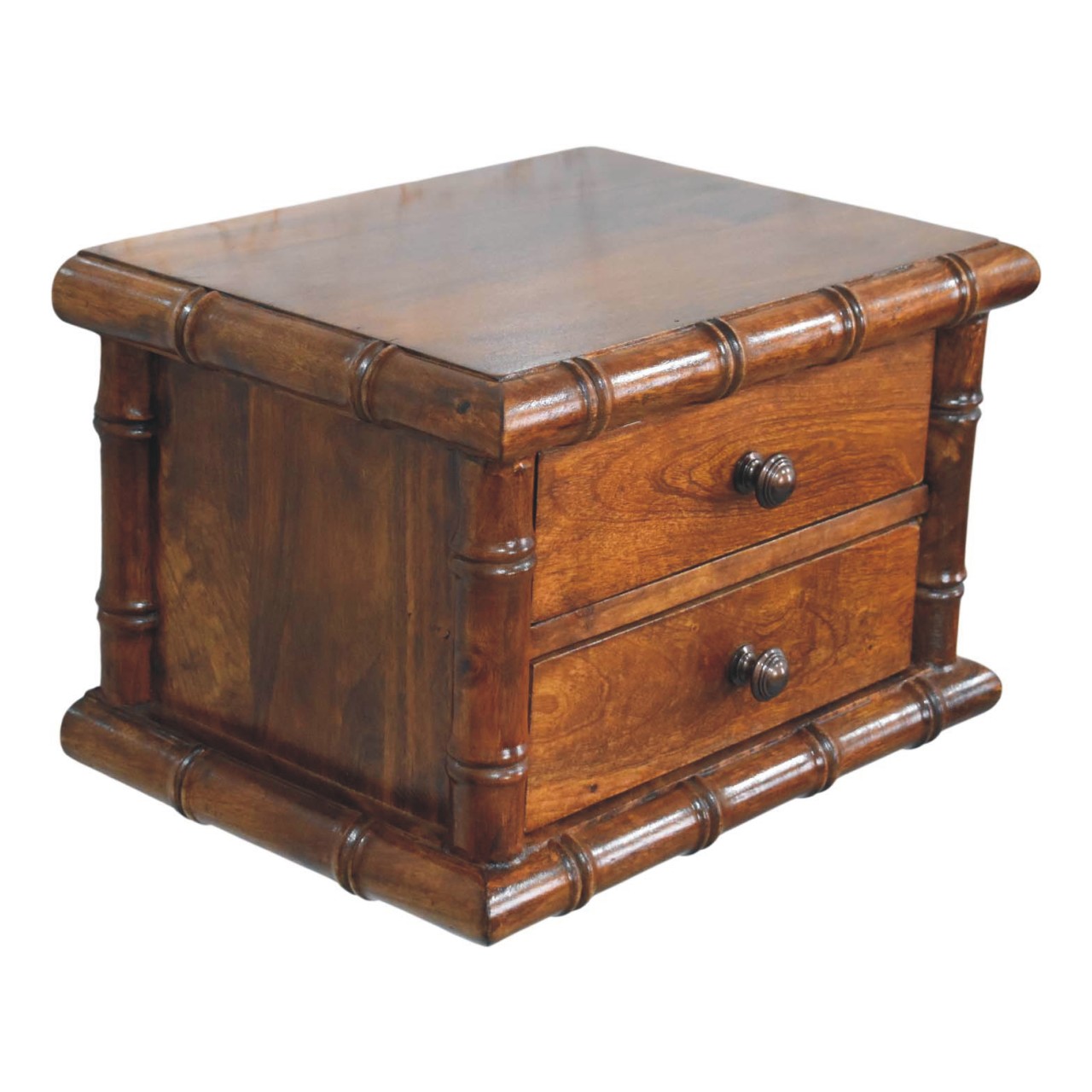 Bamboo Two Drawer Wall-Mounted Bedside - Image 7
