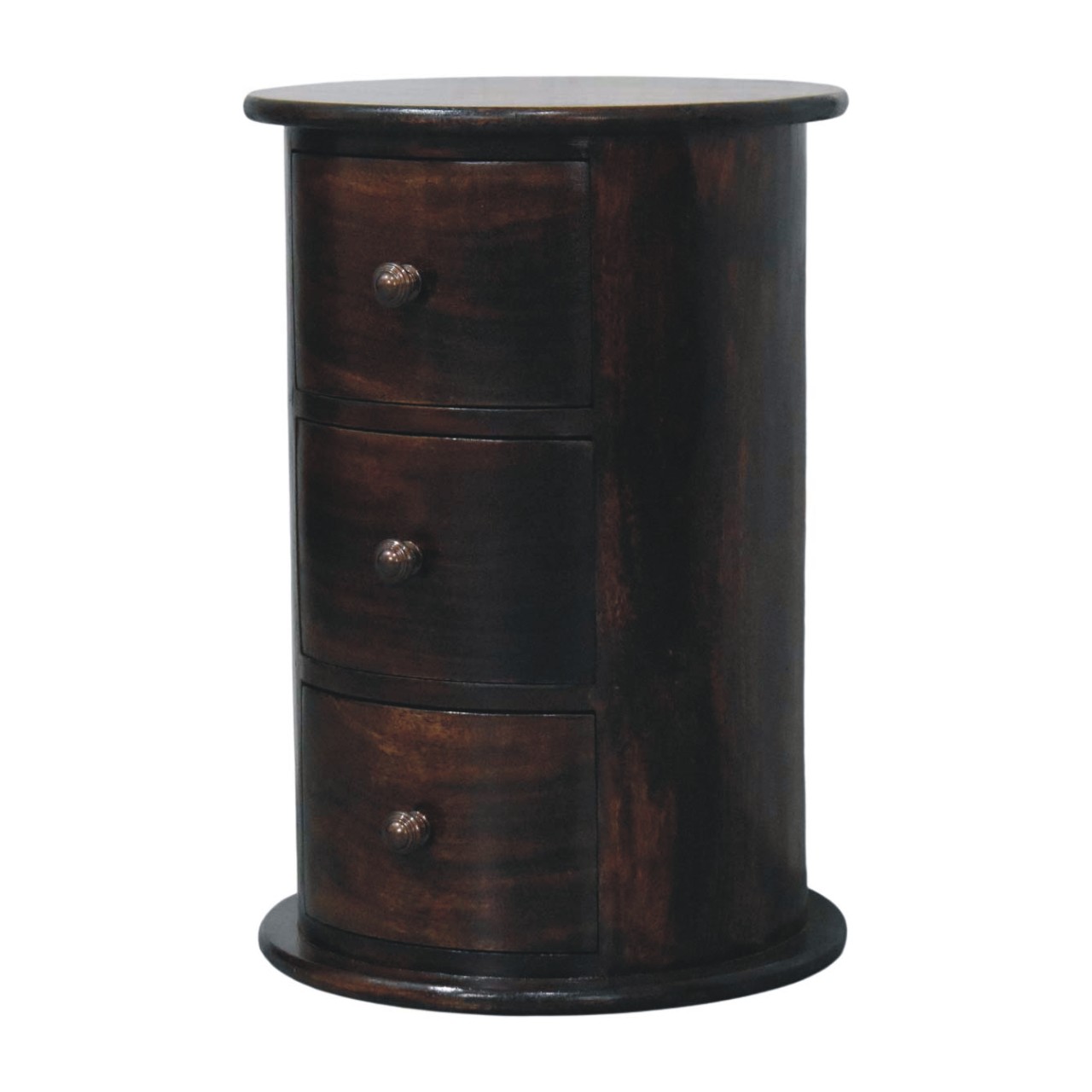 California Walnut Drum 3 Drawer Chest - Image 2