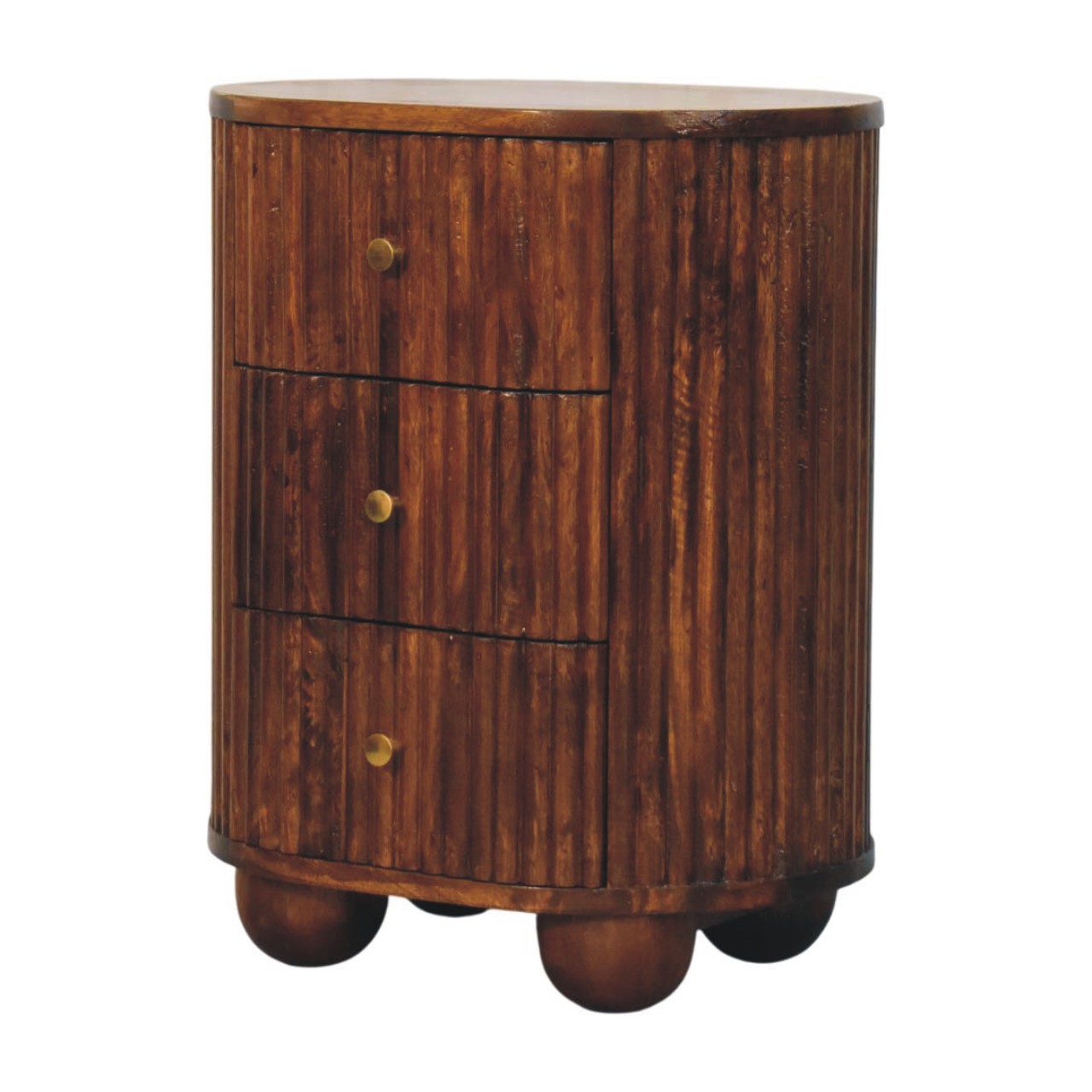 Curved Fluted Bedside Chest - Image 2