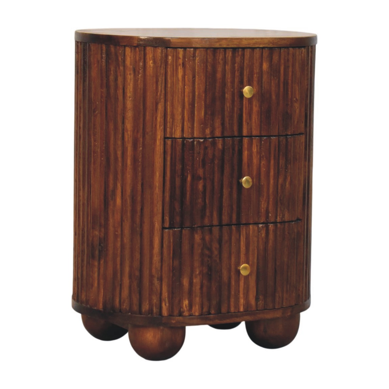 Curved Fluted Bedside Chest - Image 3