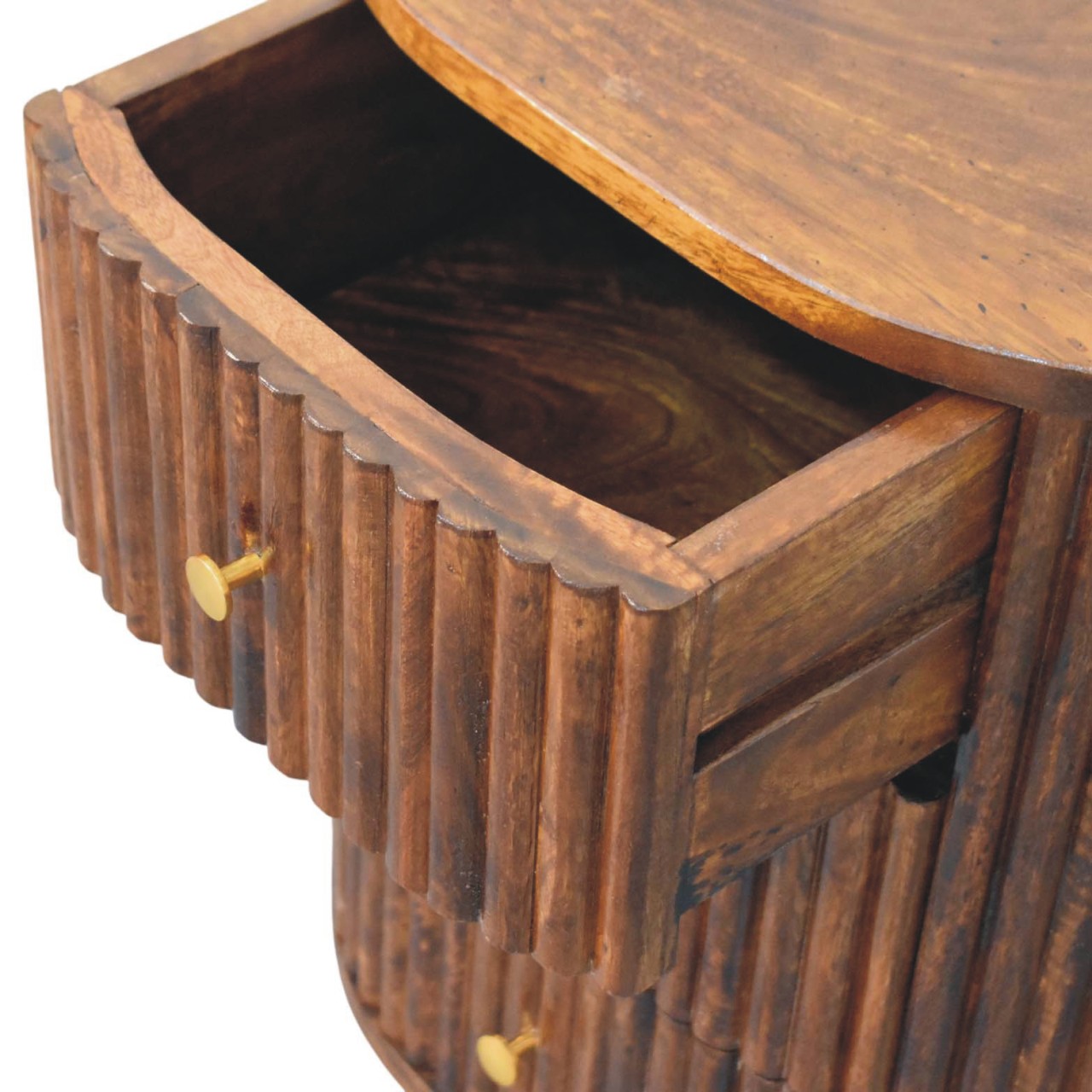 Curved Fluted Bedside Chest - Image 5